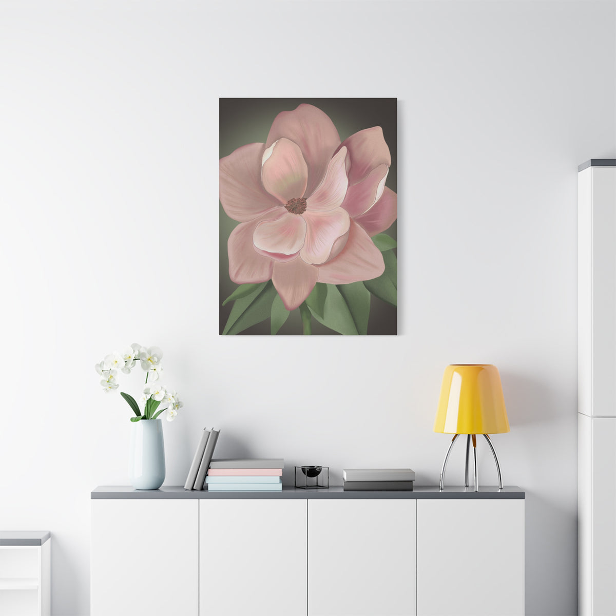 Matte Canvas, Stretched, 1.25" Pink Flowers