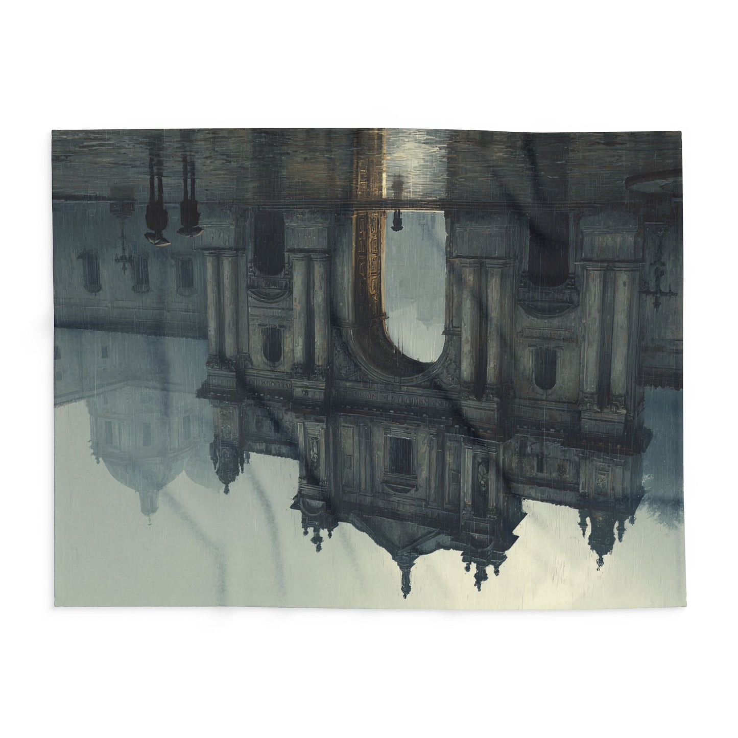 Cozy Arctic Fleece Blanket with Artistic Architecture Design, Soft Throw Blanket, Home Decor, Gift for Art Lovers, Warm Bedding