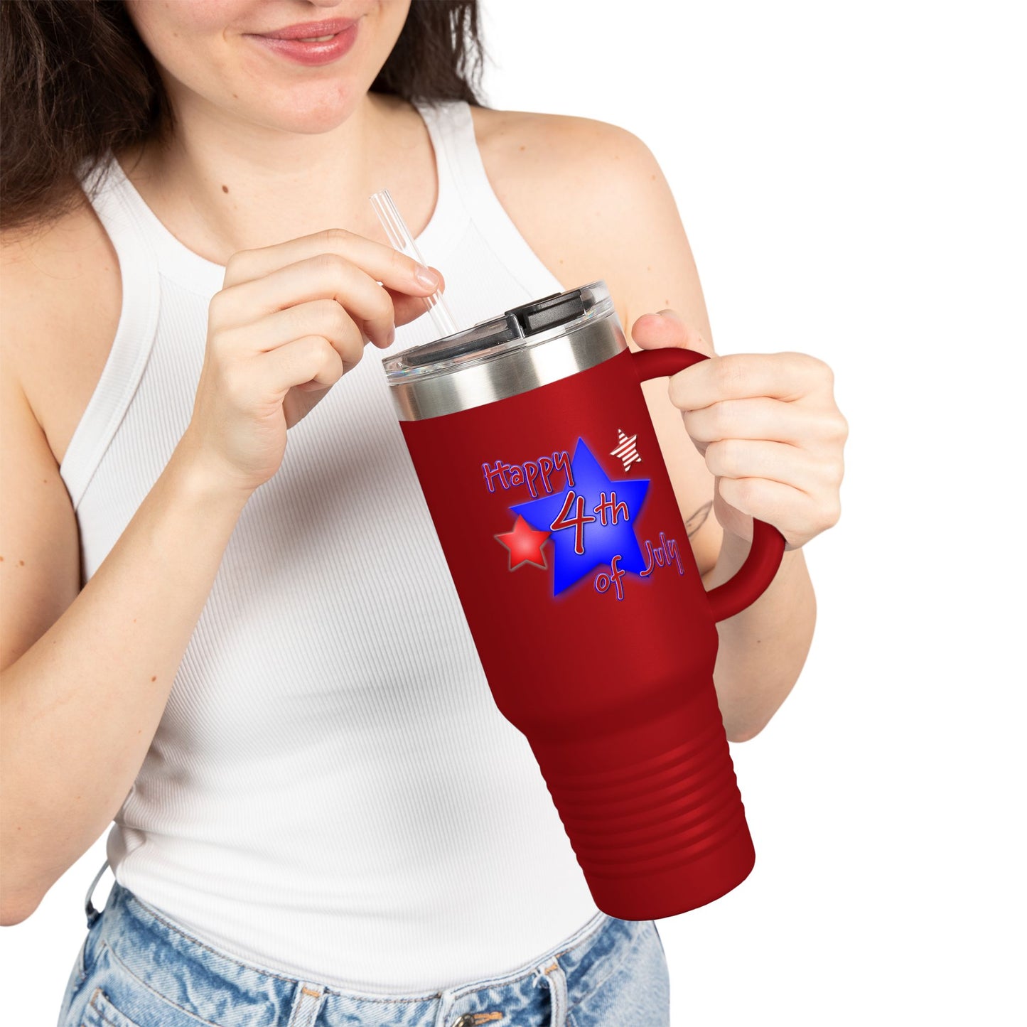 Insulated Travel Mug, 40oz Patriotic