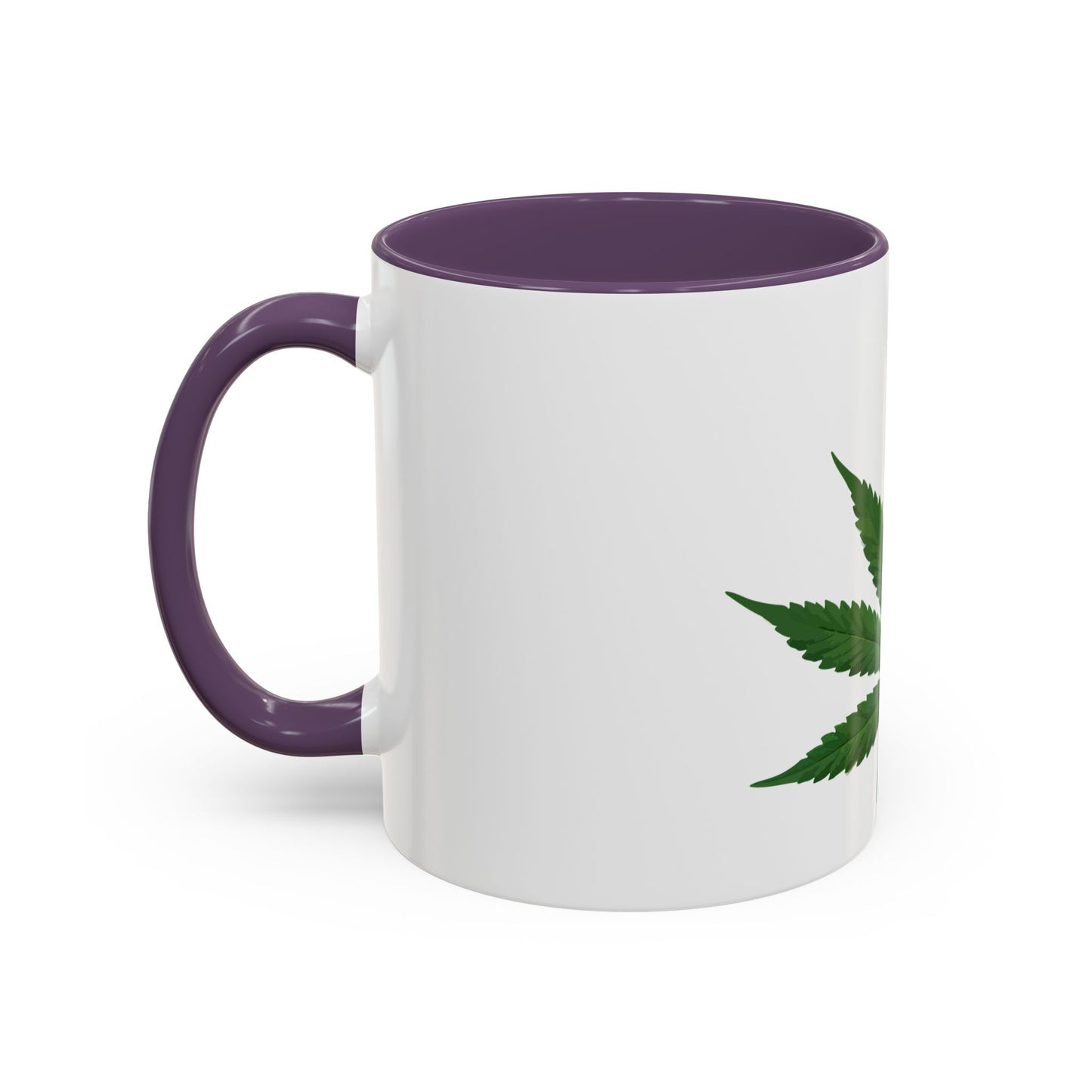Marijuana Leaf Accent Coffee Mug | Cannabis Lover's Gift, Unique Coffee Cup, Pothead Mug, Stoner Gift Idea, Greenery Decor
