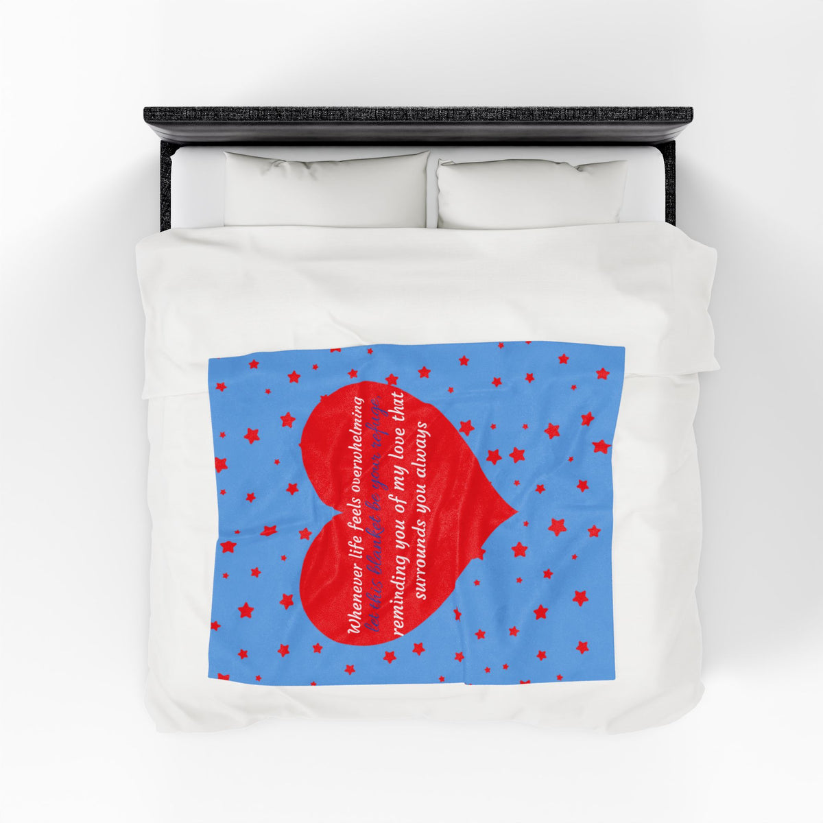 Heart Message Plush Blanket — 'Whenever life feels overwhelming…' Comfort Throw for Loved Ones