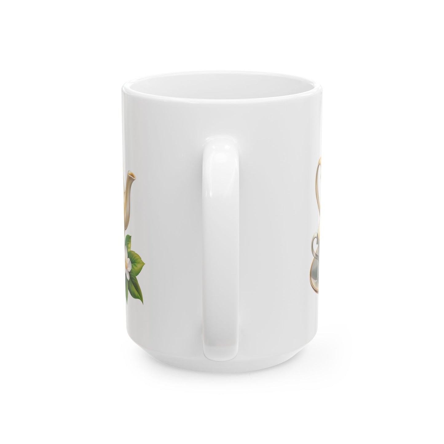 Elegant Tea-Themed Ceramic Mug, Perfect Gift for Tea Lovers, Home Decor, Mother's Day, Gift for Her, Cozy Mornings, Kitchenware