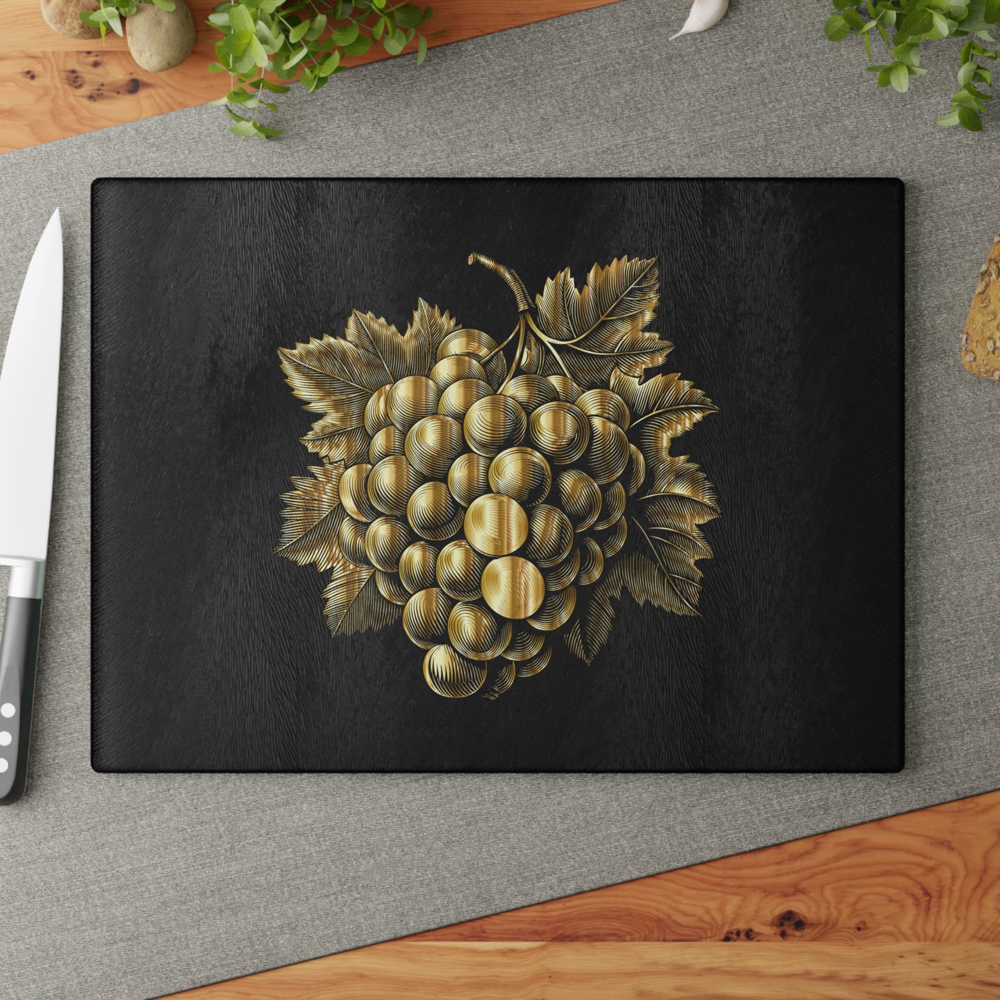 Elegant Grape Glass Cutting Board - Perfect for Cooking, Home Decor, Gifts, Culinary Events, Entertaining
