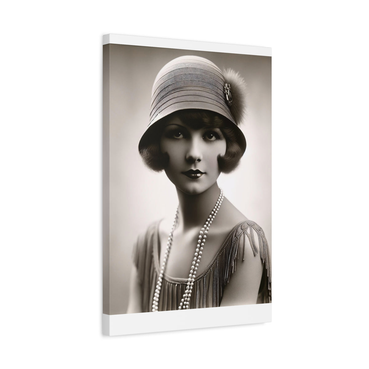 Vintage 1920s Flapper Portrait Canvas