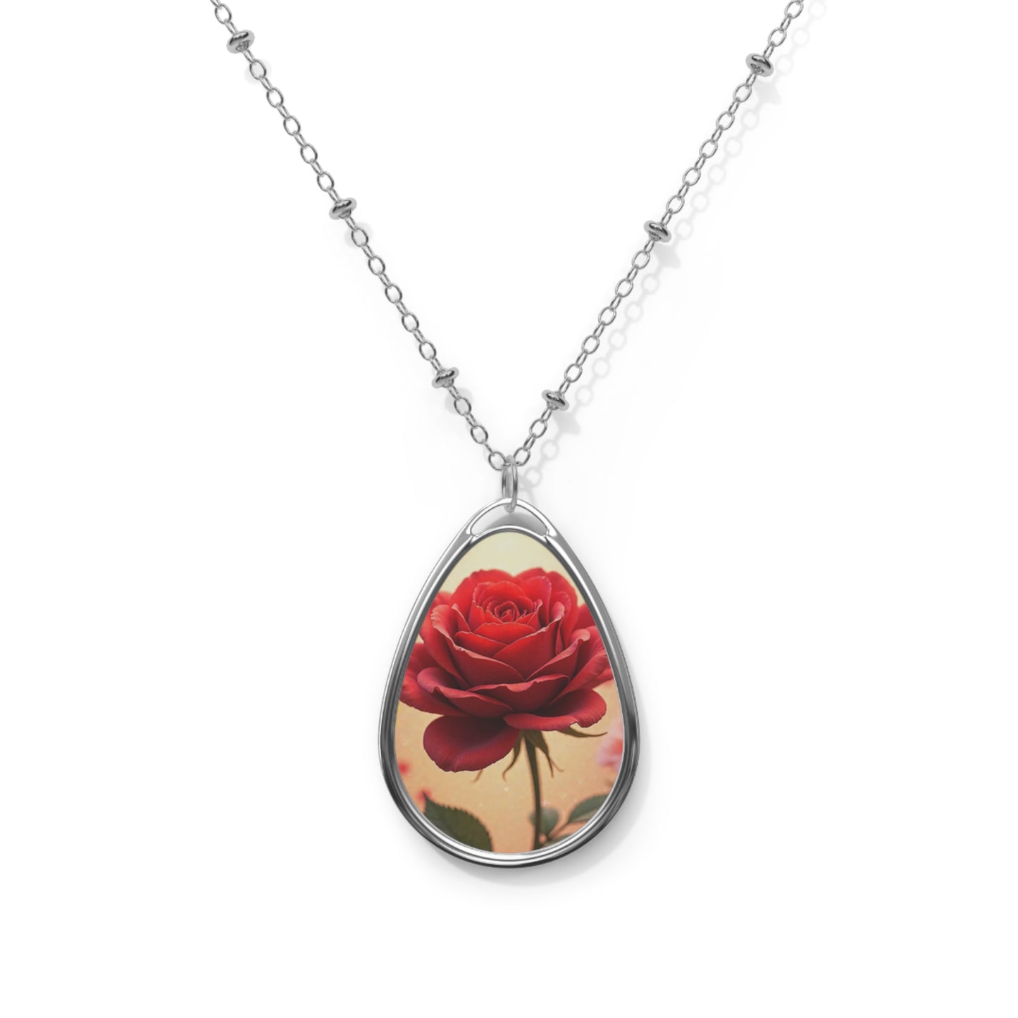 Elegant Floral Pendant Necklace, Rose Jewelry, Gift for Her, Mother's Day Necklace, Boho Chic Accessories