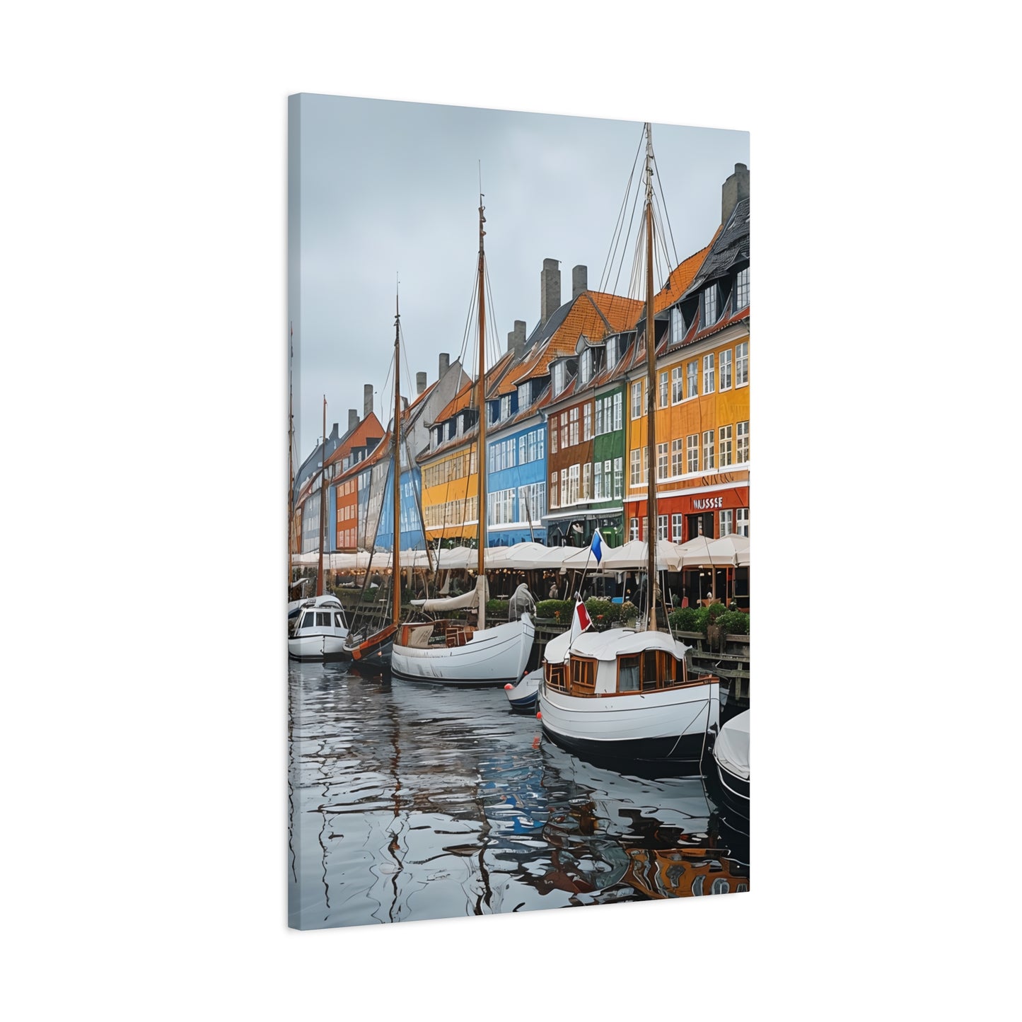 Coastal Canvas Print, Vibrant Harbor Art, Nautical Home Decor, Gift for Sailors, Maritime Wall Art
