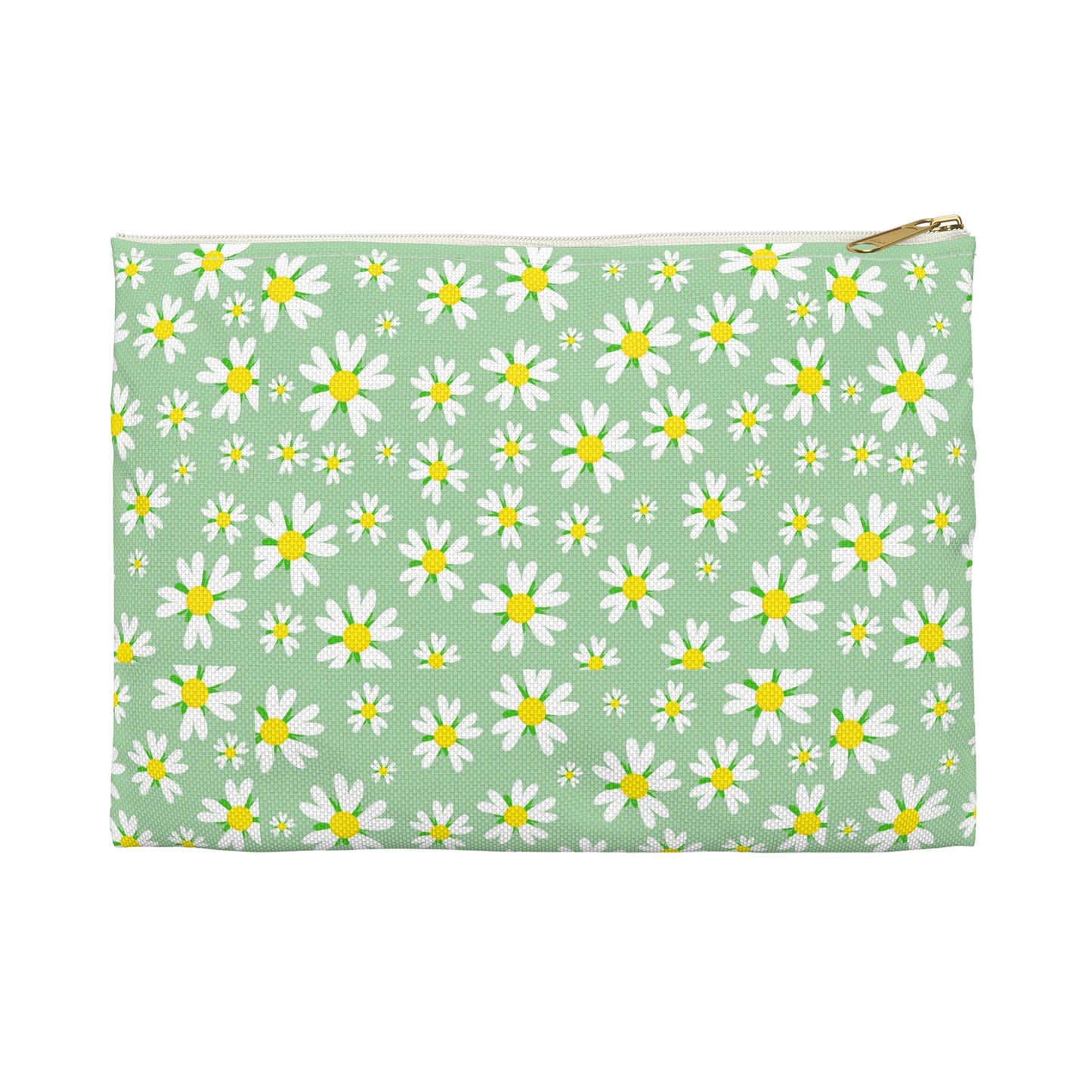 Floral Accessory Pouch for Organizing Essentials, Travel Makeup Bag, Spring Floral Zip Bag, Cute Gift for Women, Daisy Print Clutch