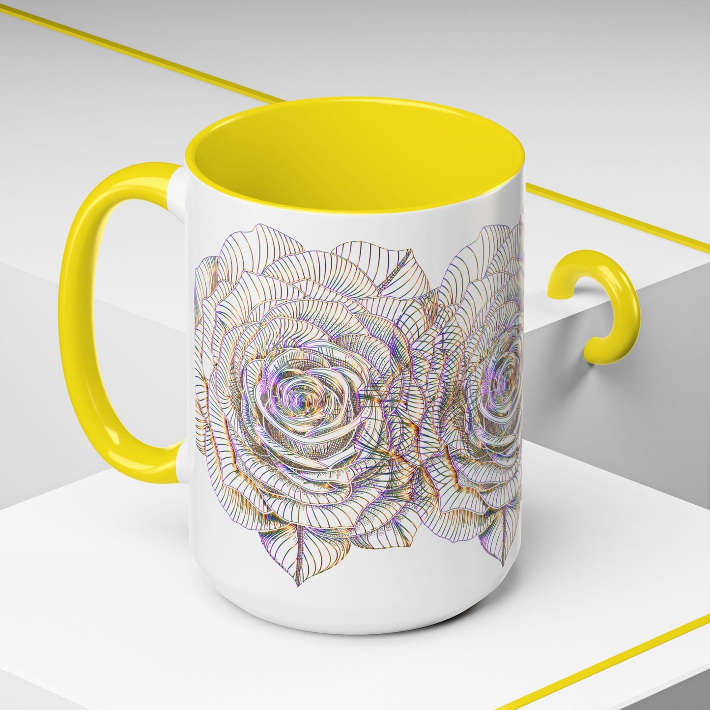 Holographic Floral Coffee Mug - Perfect Gift for Plant Lovers, Home Decor, Tea & Coffee Lovers, Mother's Day, Birthdays