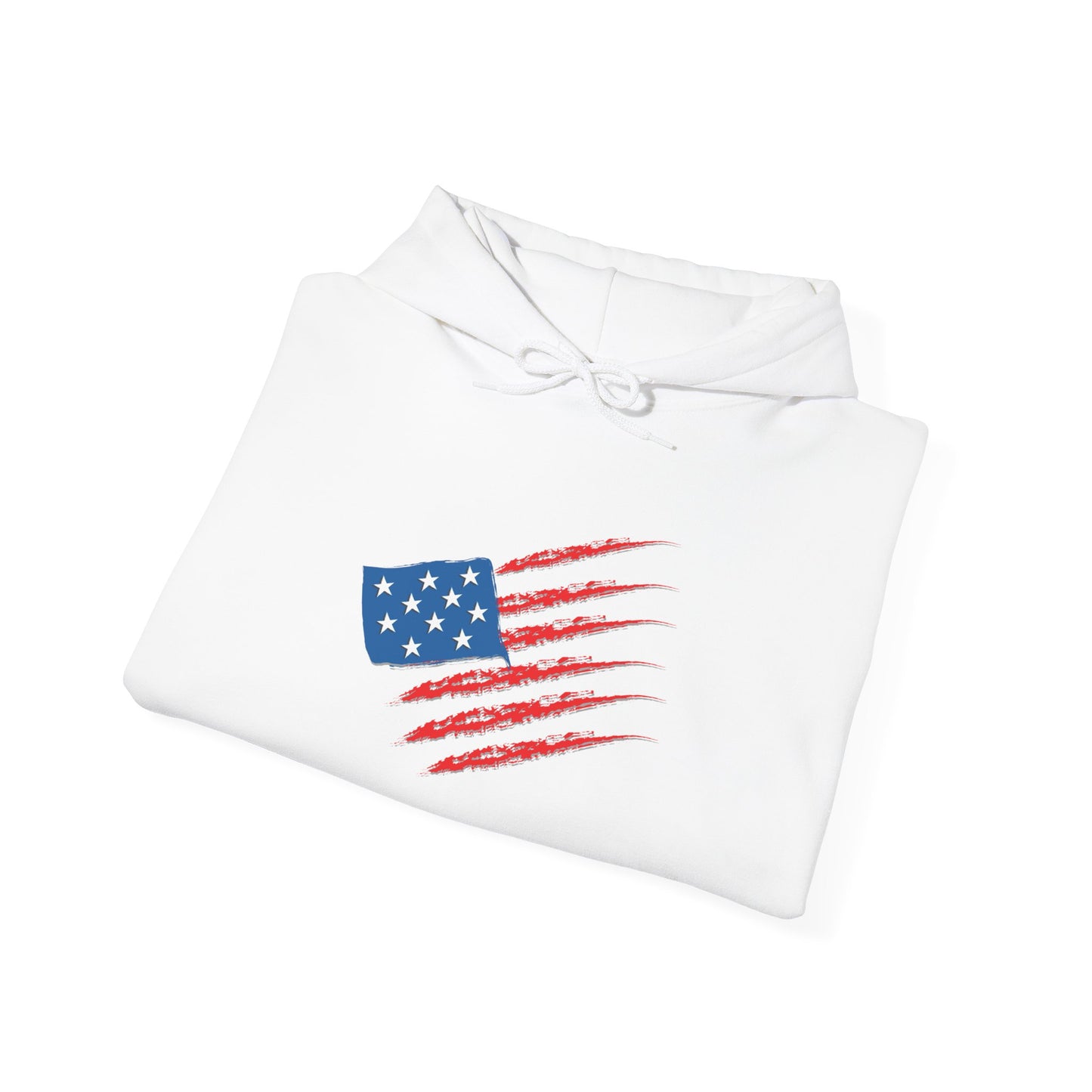 Patriotic Hoodie with American Flag Design | Unisex Sweatshirt for Independence Day, Memorial Day, Everyday Wear, Gift for Veterans