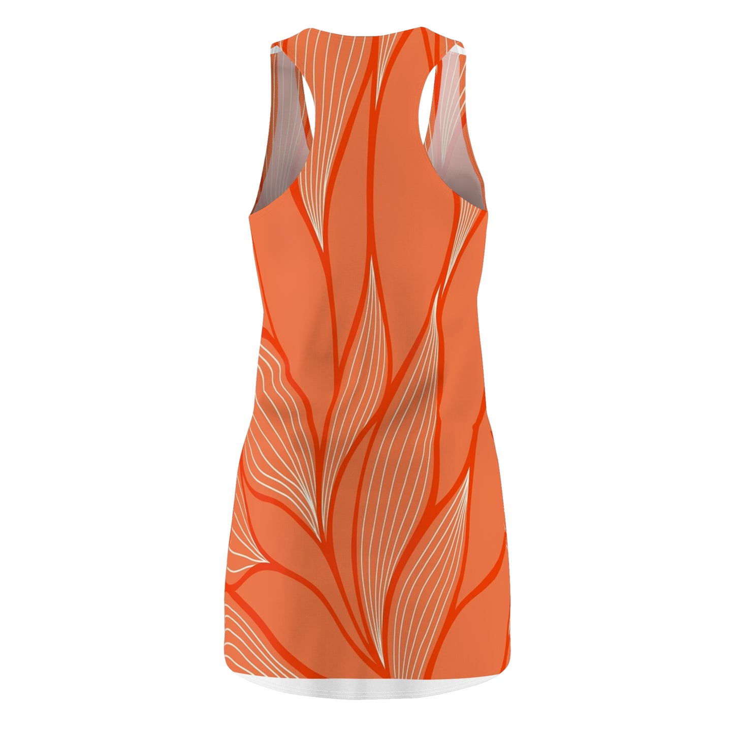 Tropical Leaf Print Racerback Dress, Casual Summer Dress, Beachwear, Vacation Outfit, Women's Clothing