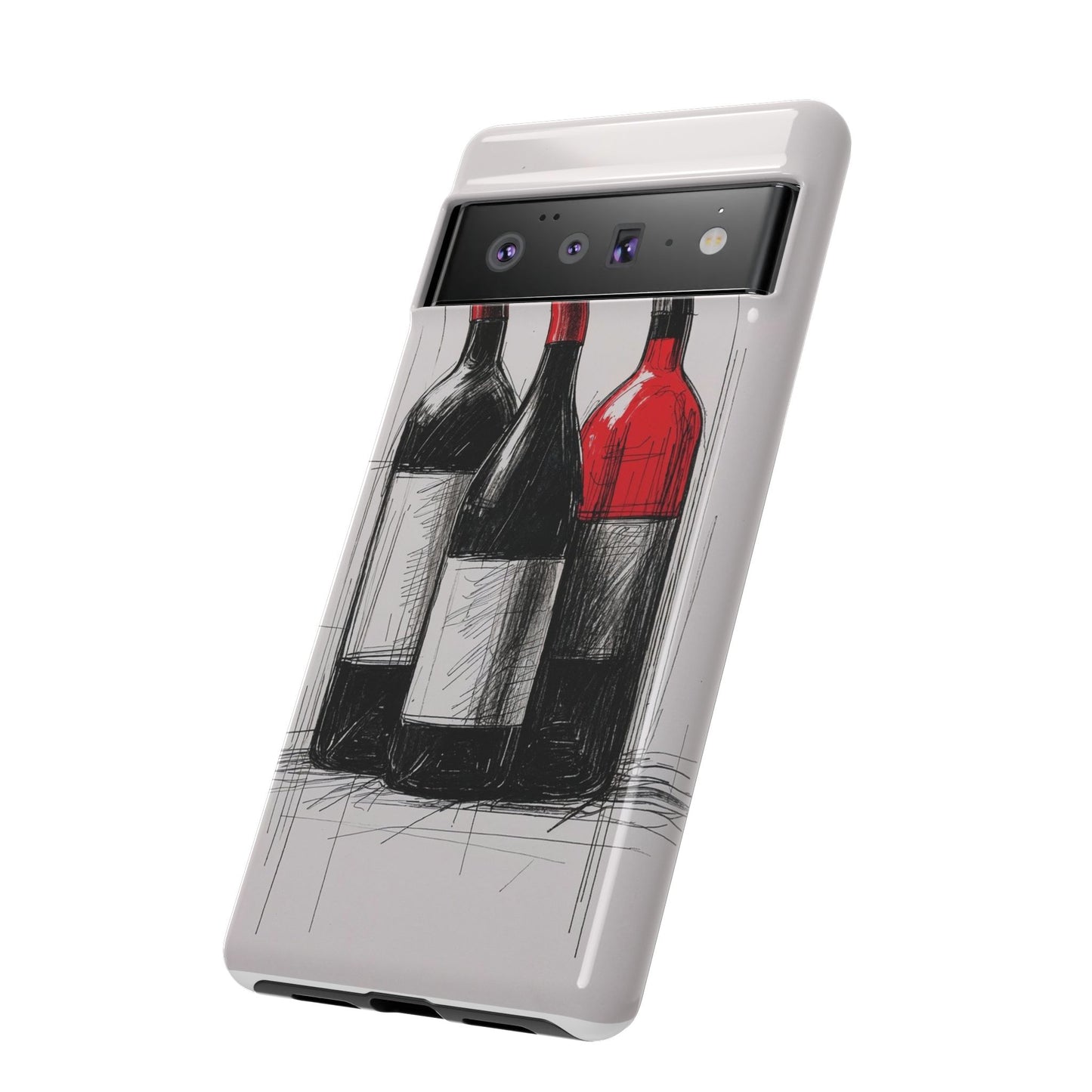 Wine Lover's Phone Case, Tough Phone Cover, Artistic Wine Design, Gift for Wine Enthusiasts, Customizable Case, Unique Wine Art