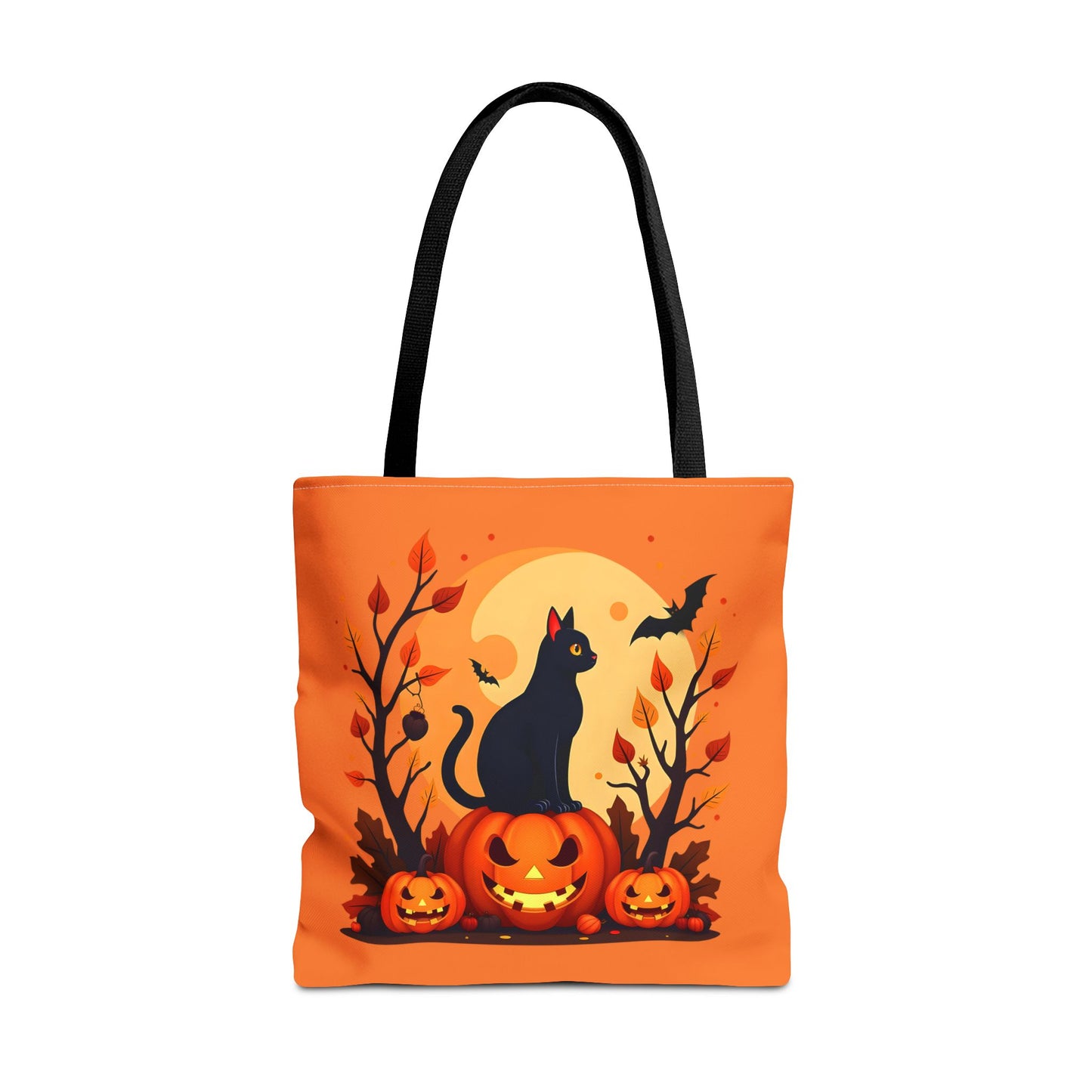 Halloween Cat Tote Bag | Spooky Halloween Accessory, Trick or Treat, Gift for Cat Lovers, Fall Fashion Must-Have, Pumpkin Decor