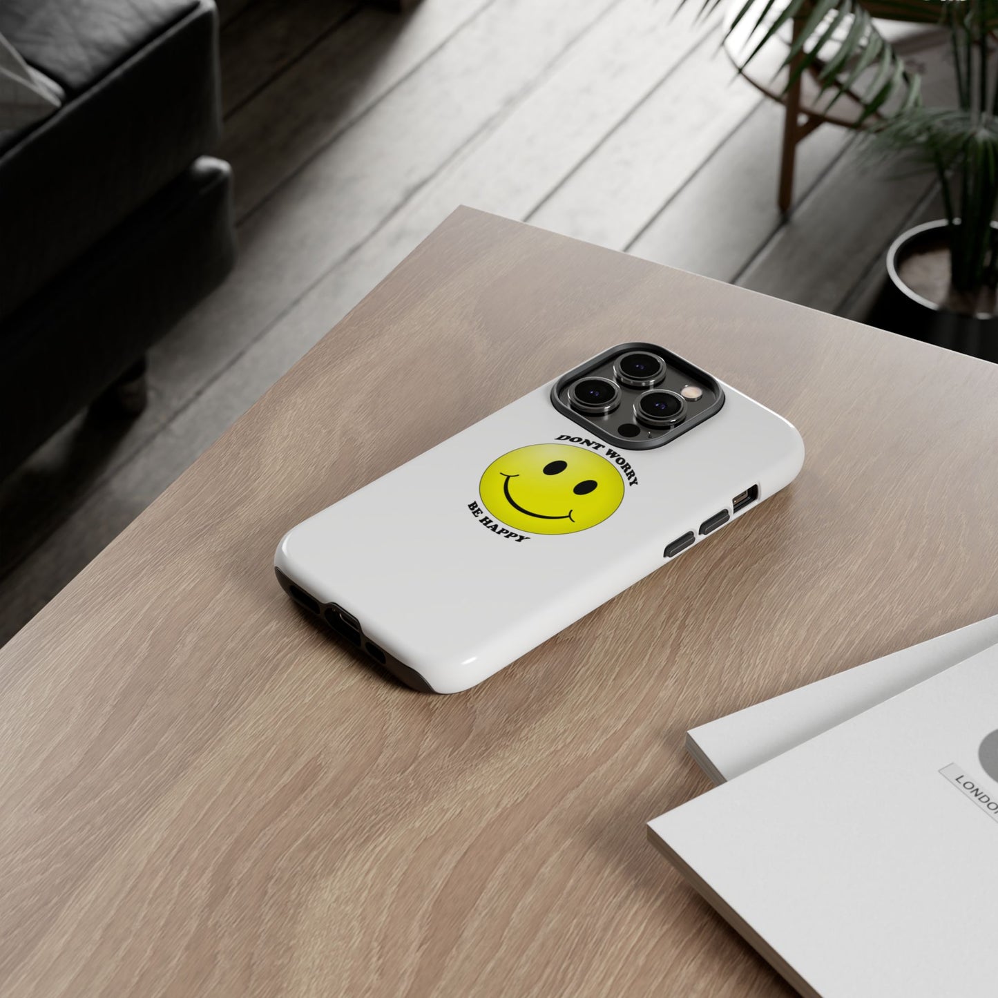 Happy Face Phone Case, Tough Cases, Don’t Worry, Be Happy, Cute Gift for Friends, Positive Vibes, Fun Mobile Accessories