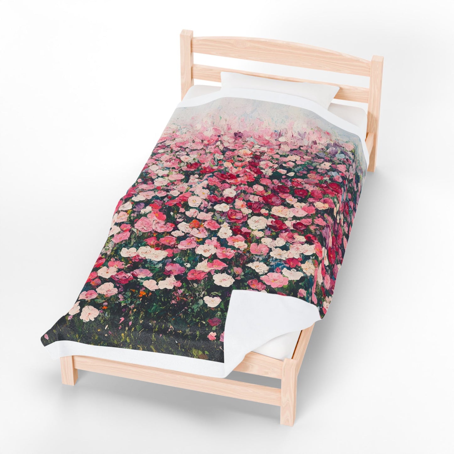 Floral Velveteen Plush Blanket, Cozy Home Decor, Gift for Her, Birthday Present, Ideal for Relaxing and Snuggling