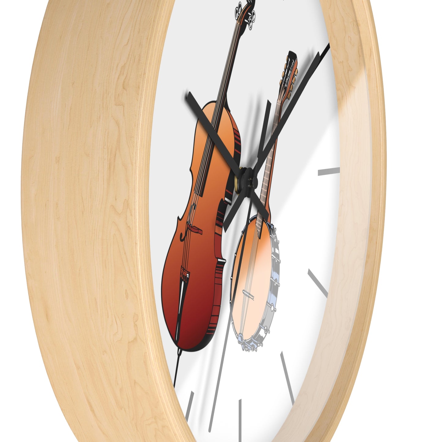 Musical Instruments Wall Clock, Rustic Home Decor, Gift for Musicians, Unique Wall Art, Music Lover's Decoration