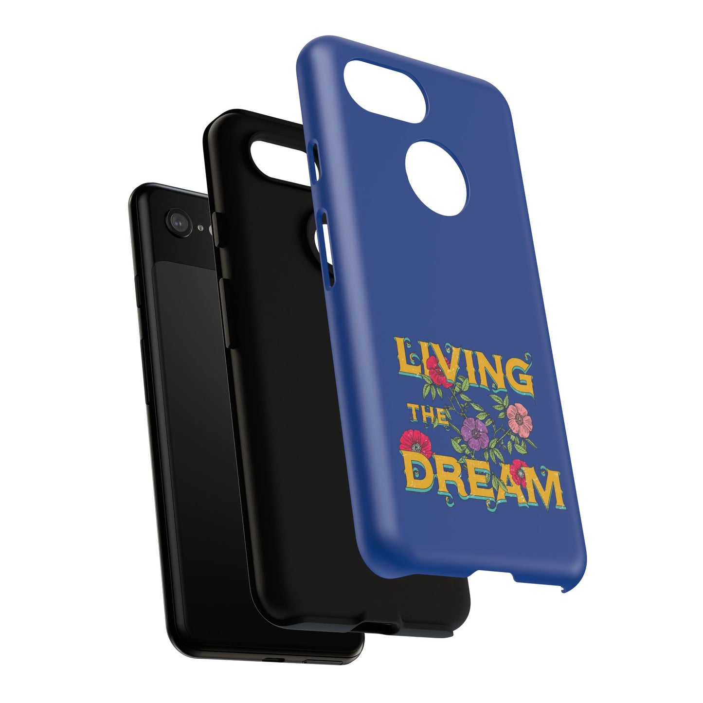 Living the Dream Phone Case, Floral Phone Cover, Tough Phone Case, Inspirational Gift, Boho Style Accessory, Dreamer Case