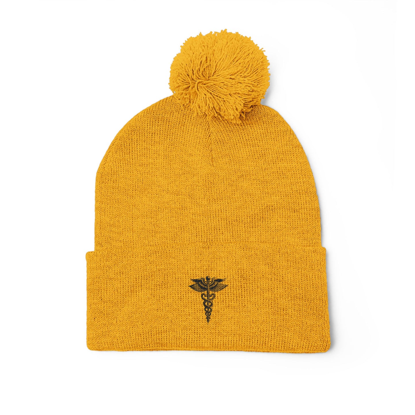 Cozy Pom-Pom Knit Cap, Winter Beanie, Embroidered Hat, Gift for Him/Her, Stylish Knitwear, Cold Weather Accessory