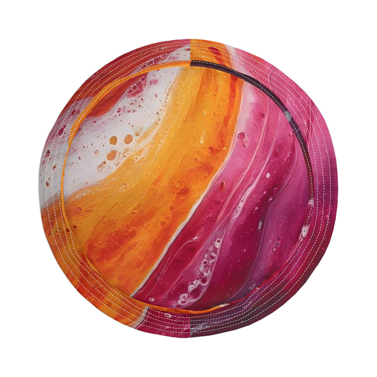 Abstract Sunset Swirl Bucket Hat — Colorful Art AOP Summer Hat