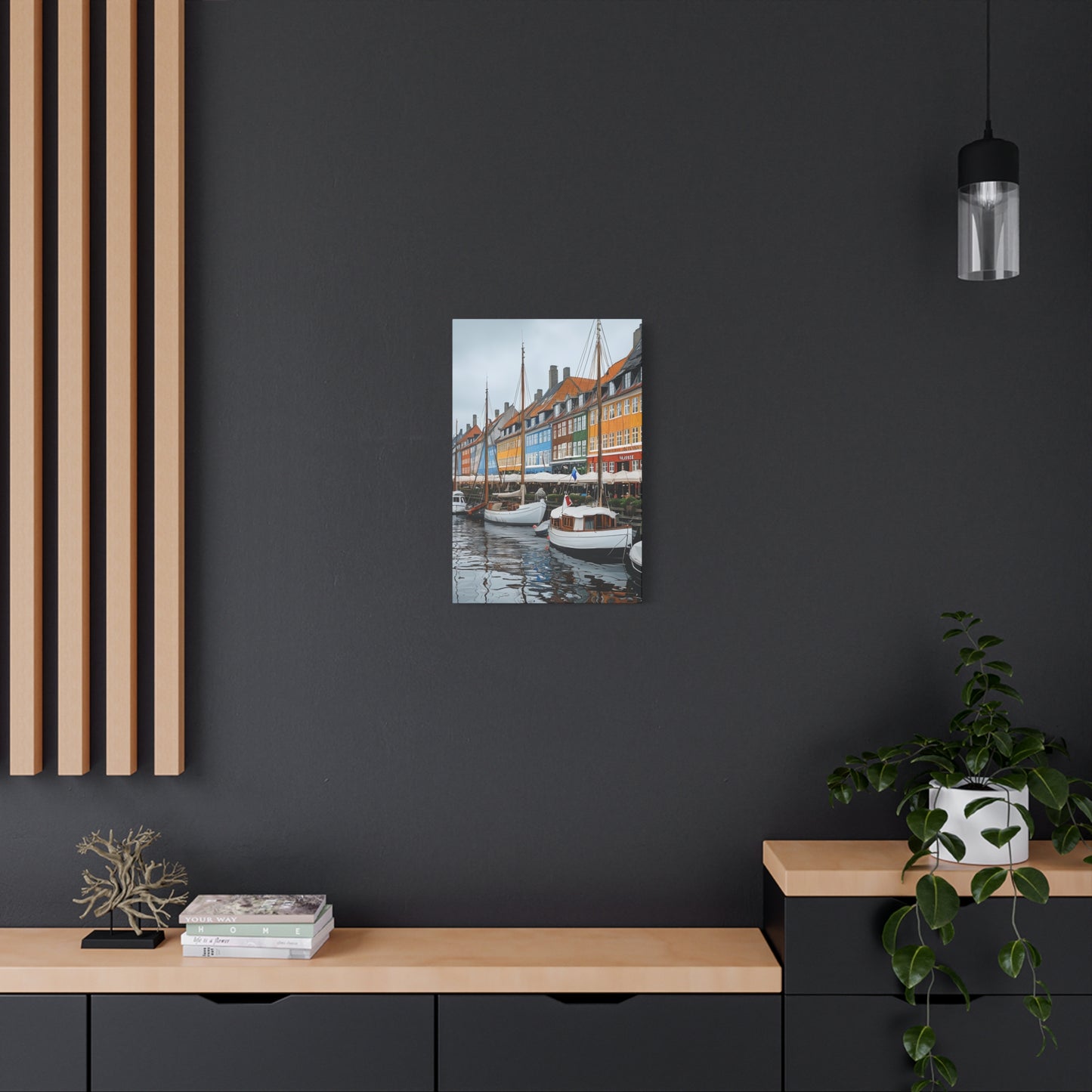 Coastal Canvas Print, Vibrant Harbor Art, Nautical Home Decor, Gift for Sailors, Maritime Wall Art