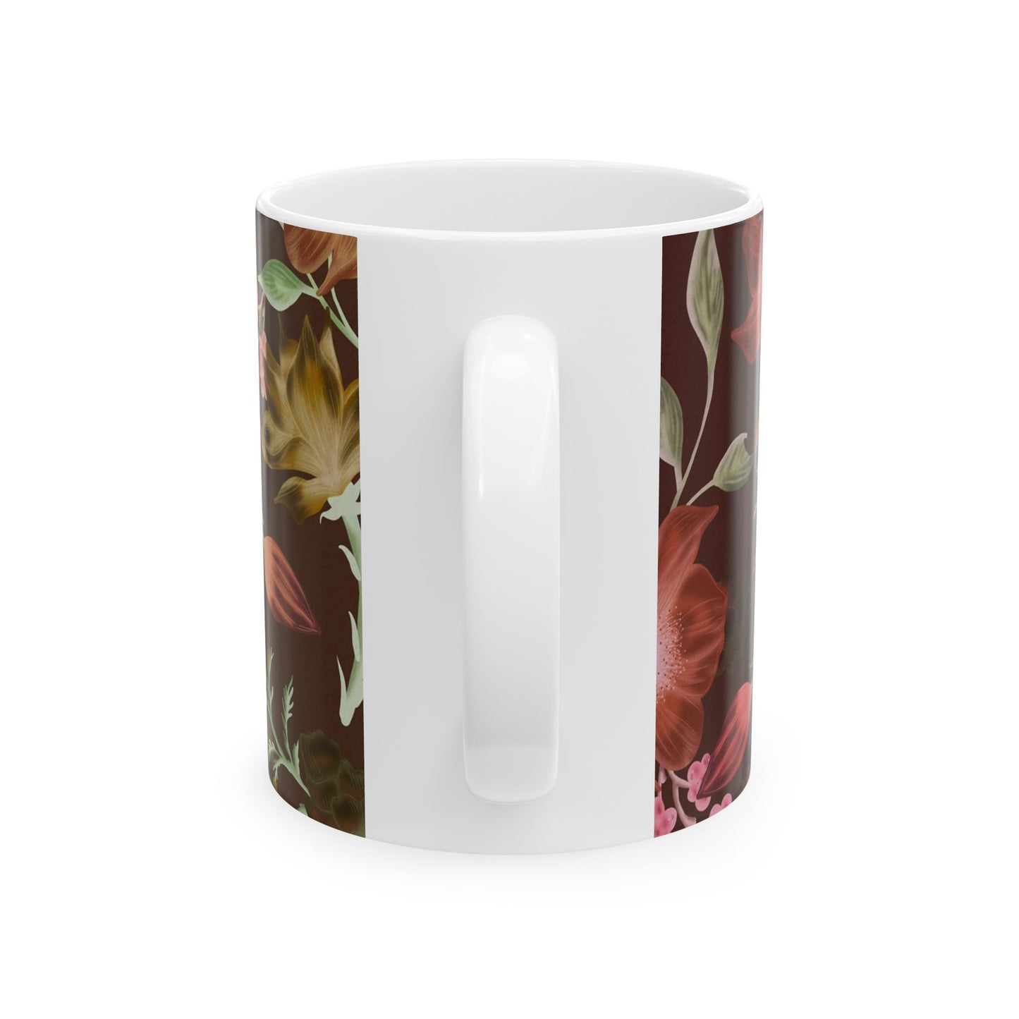 Floral Ceramic Mug, Botanical Coffee Cup, Gift for Mom, Tea Lover's Mug, Cozy Kitchen Decor, Rustic Floral Design