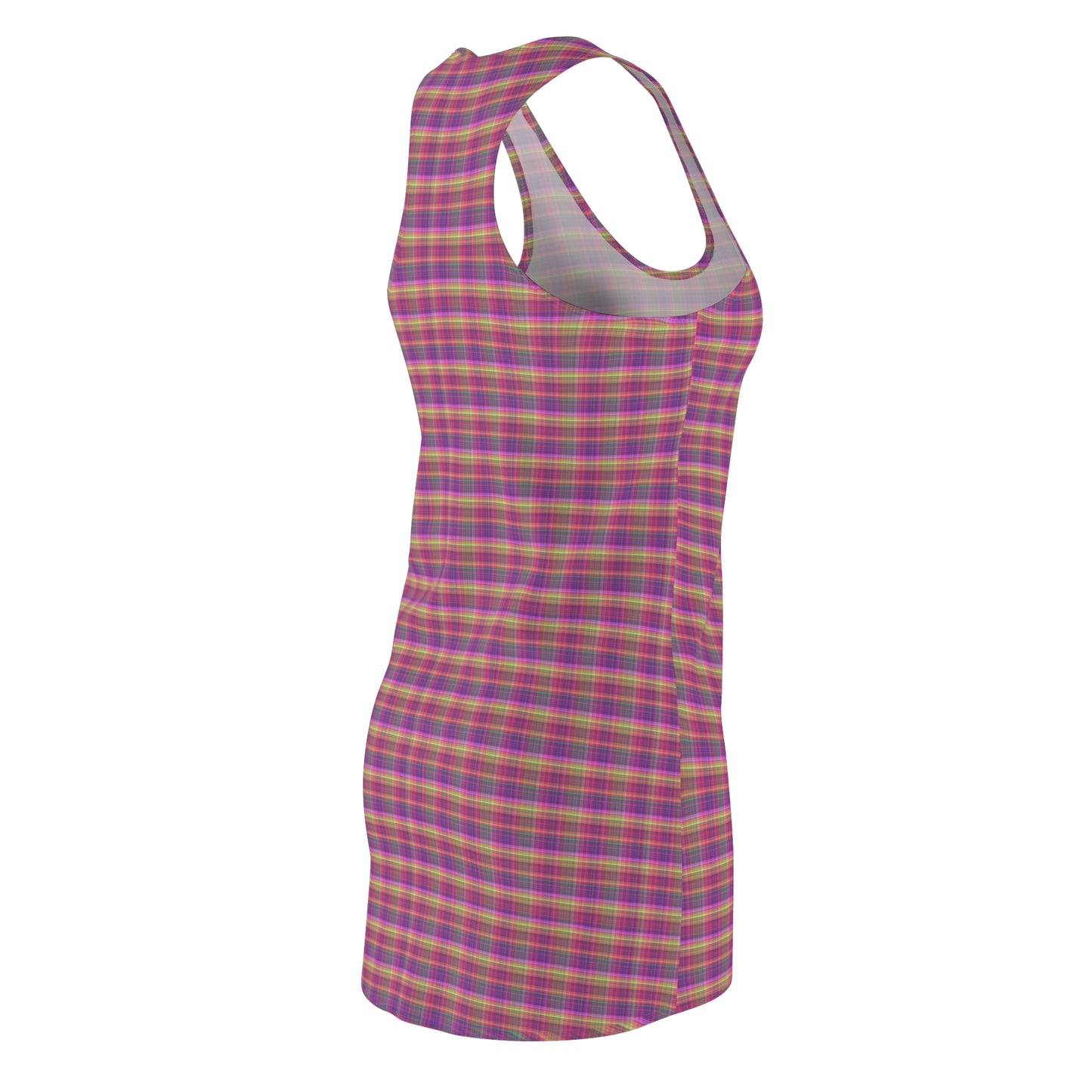 Vibrant Checkered Racerback Dress for Summer Fun, Casual Day Out, Festivals, Beachwear, Everyday Comfort, Trending Style