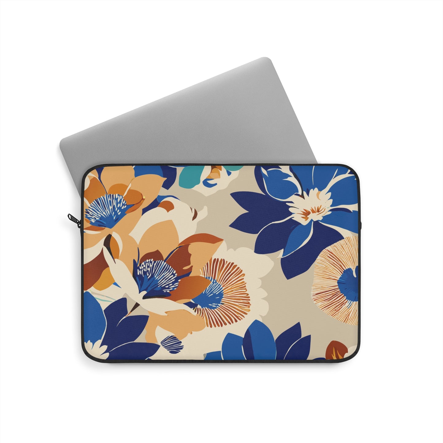 Floral Laptop Sleeve, Stylish Computer Case, Modern Floral Design, Gift for Students, Tech Accessories