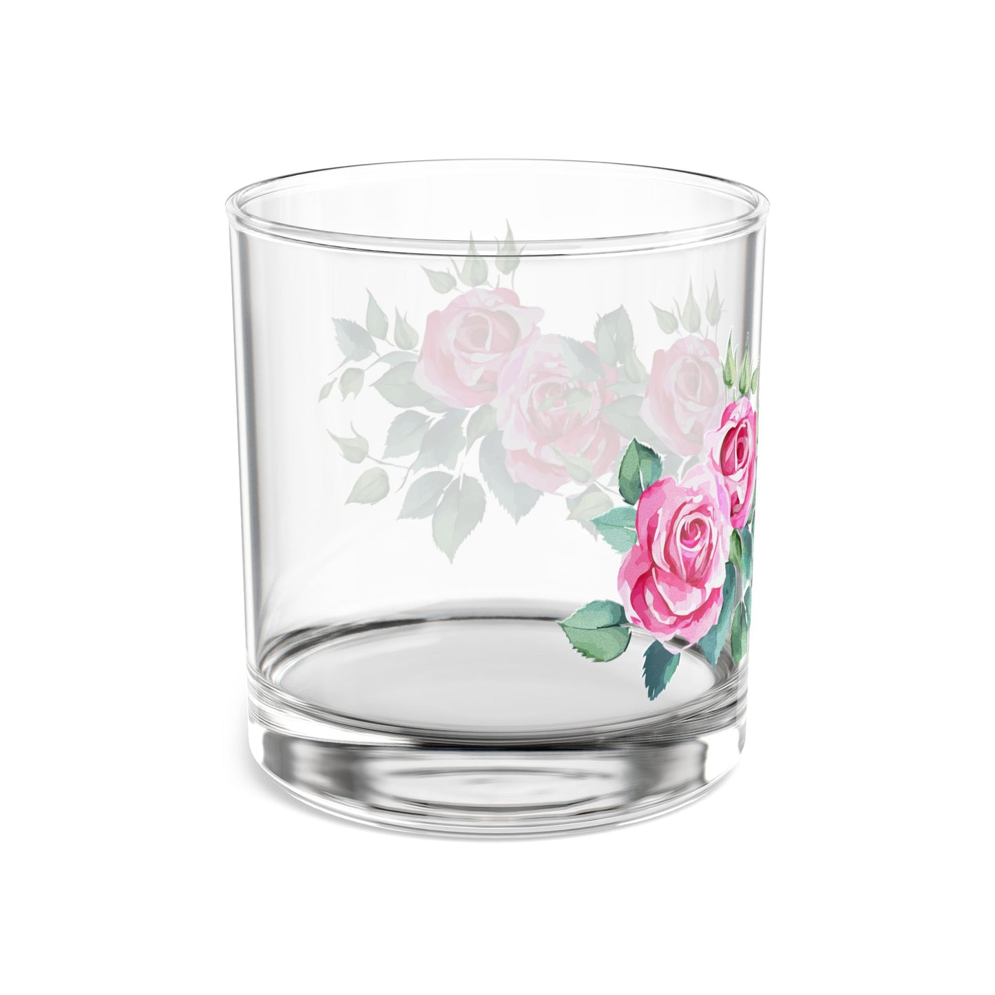 Floral Rocks Glass, 10oz - Elegant Drinkware, Gift for Weddings, Housewarming, Mother's Day, Floral Decor, Personalized Barware