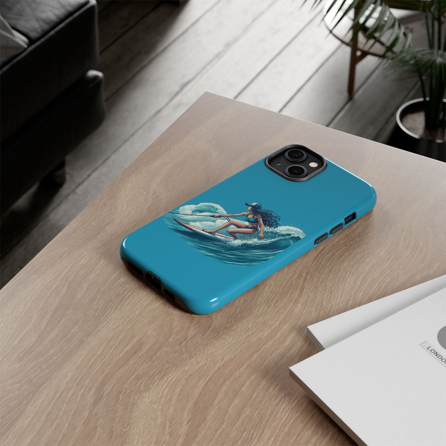 Surfing Phone Case, Coastal Vibes Phone Cover, Tough Cases for Beach Lovers, Ocean Art Phone Accessories, Summer Gift Idea