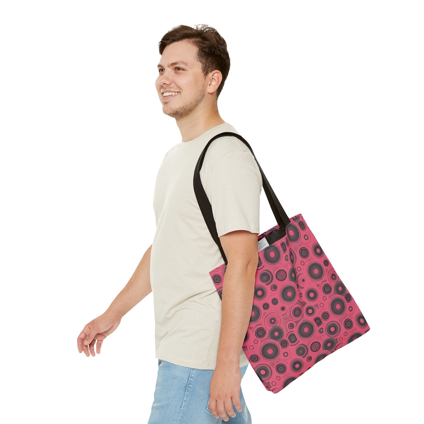 Colorful Retro Tote Bag, Stylish Beach Bag, Shopping Tote
