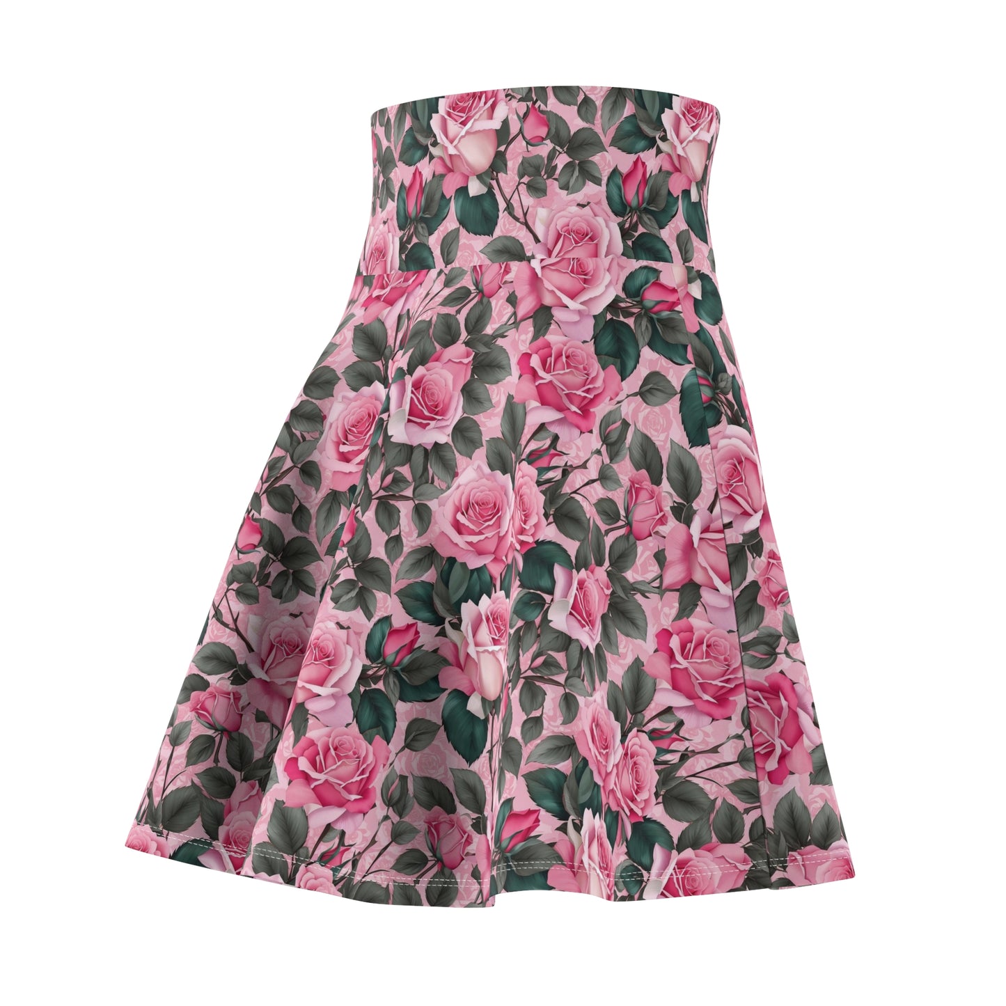 Floral Women's Skater Skirt, Elegant Summer Outfit, Casual Dress, Ideal for Weddings, Garden Parties, Vacation Wear