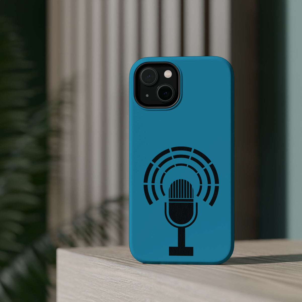 Phone Case — Retro Microphone Podcast Design, Magnetic Impact-Resistant
