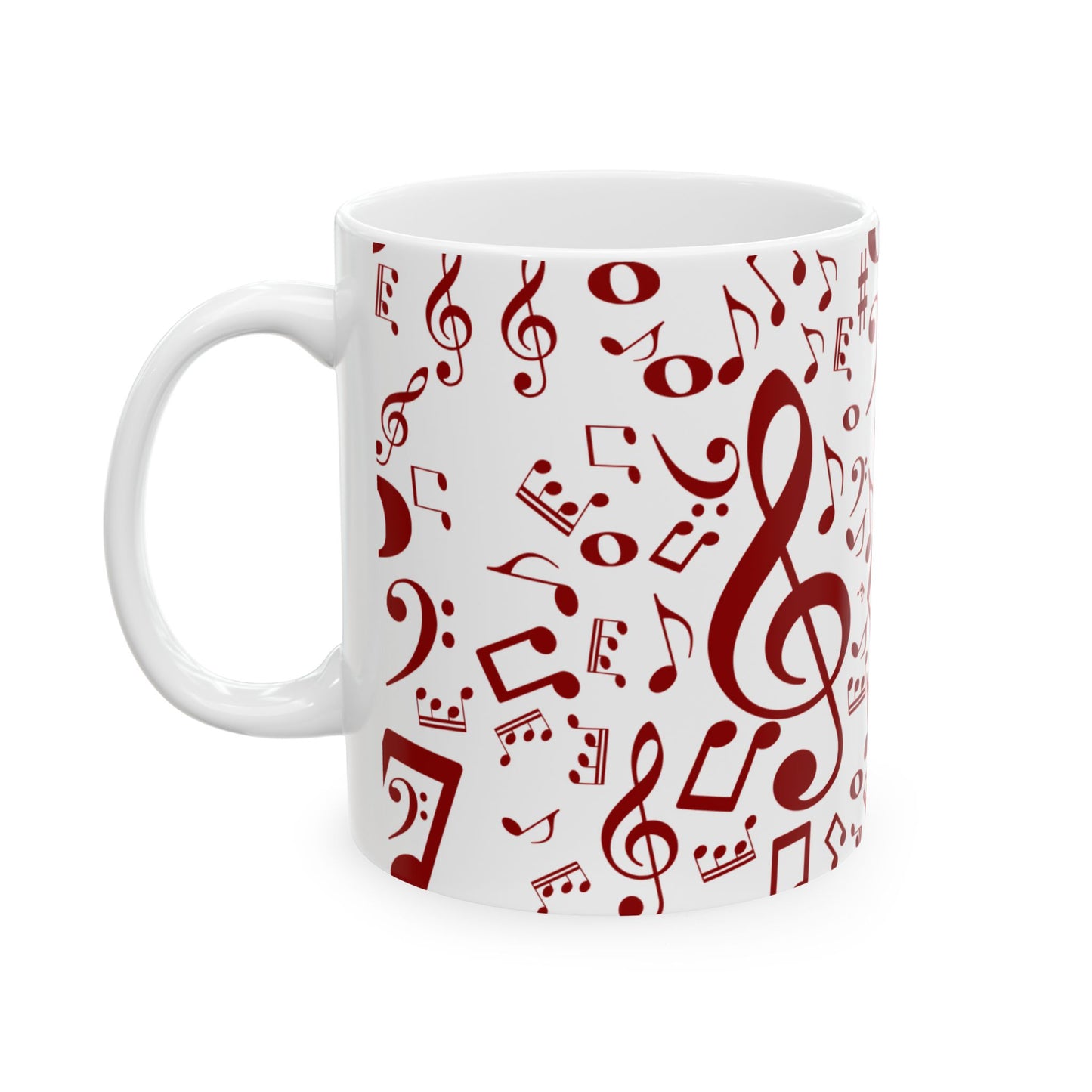 Musical Notes Ceramic Mug - Perfect Gift for Music Lovers, Tea & Coffee Mug, 11oz & 15oz Sizes, Unique Gift for Musicians, Home Decor