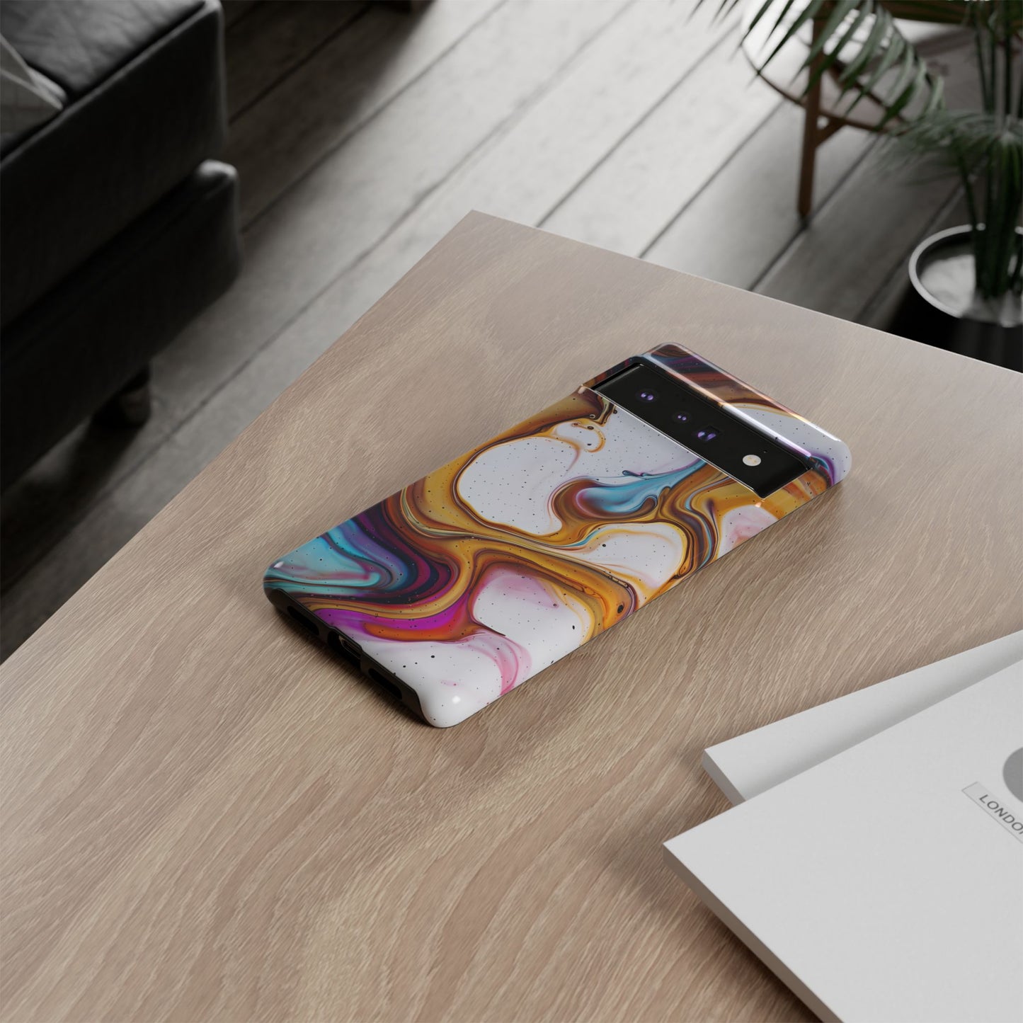 Artistic Phone Case, Tough Cases with Colorful Marble Design