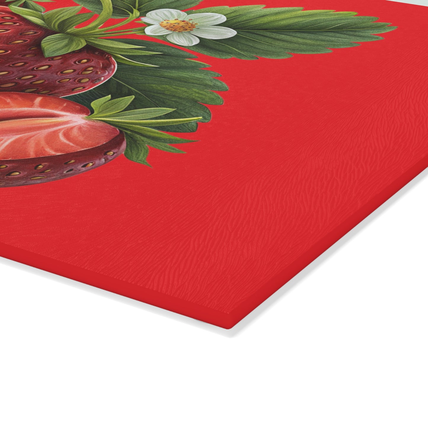 Vibrant Strawberry Glass Cutting Board, Kitchen Gift, Home Decor, Chef's Gift