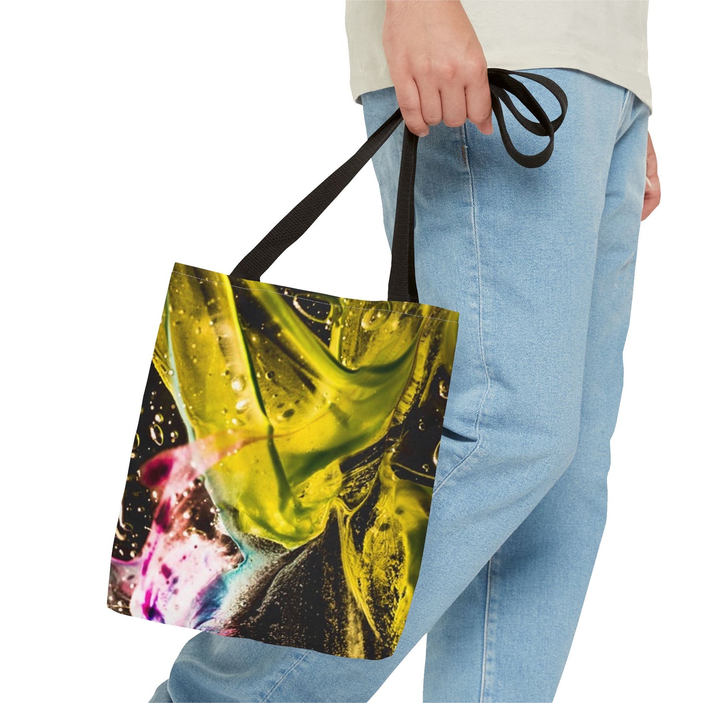 Vibrant Abstract Art Tote Bag, Colorful Reusable Shopper