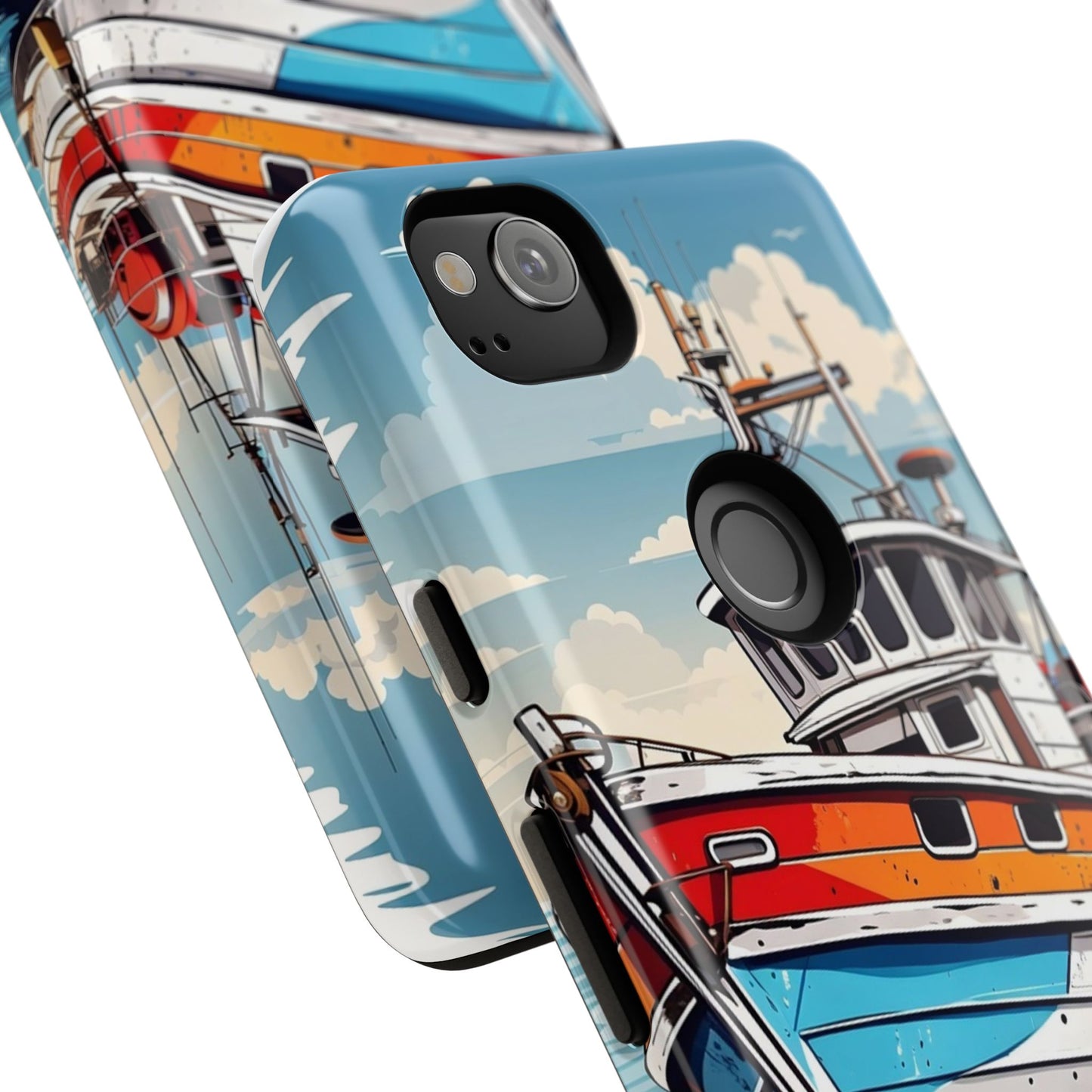 Colorful Fishing Boat Phone Case | Nautical Gift, Marine Design, Coastal Aesthetic, Summer Vibes, Sea Lover's Accessory