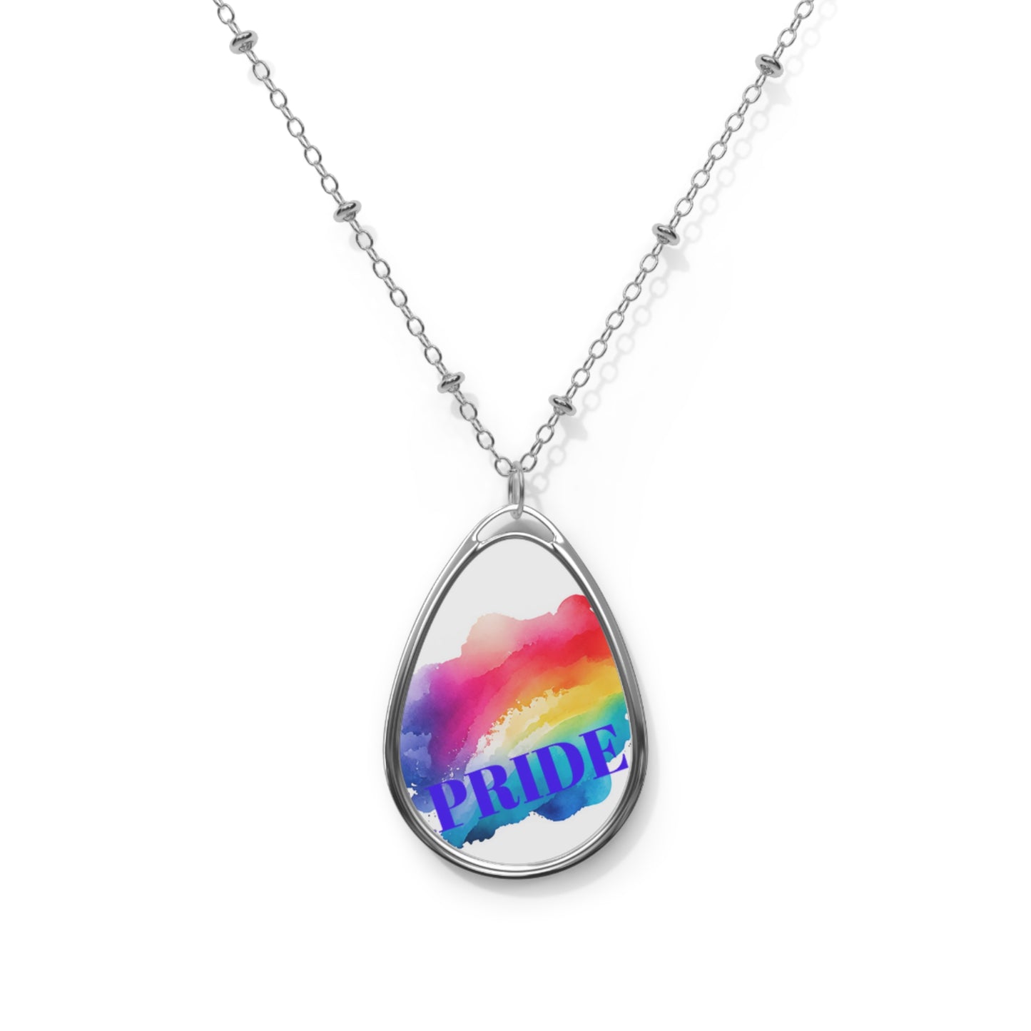 Pride Oval Necklace, LGBTQ+ Jewelry, Colorful Pendant, Gift for Her, Celebration Necklace, Meaningful Accessories