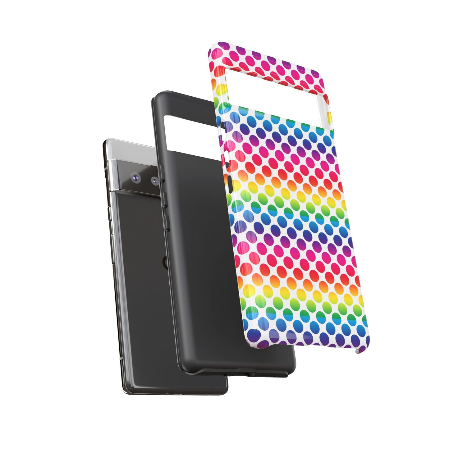 Rainbow Dot Phone Case, Colorful Phone Cover, Fun Phone Accessory, Gift for Friends, Trendy Mobile Case