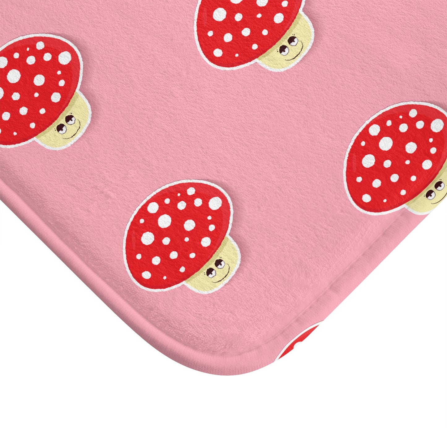 Cute Mushroom Bath Mat, Pink Bathroom Decor, Fun Rug for Kids, Charming Home Accessory, Gift for Nature Lovers, Playful Bathroom Mat