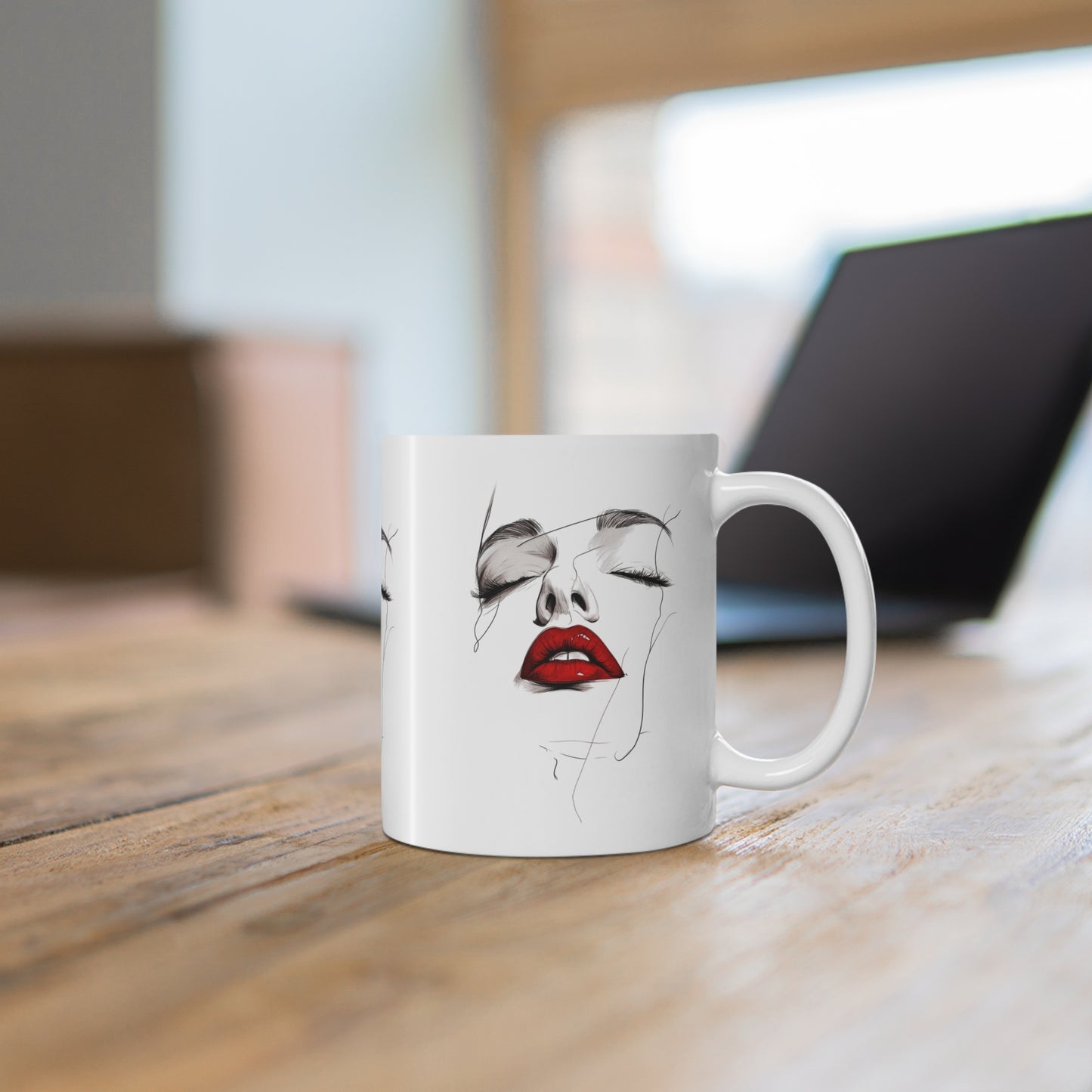 Elegant Art Mug, Coffee Cup for Art Lovers, Unique Gift for Her, Modern Aesthetic, Birthday, Inspirational Design