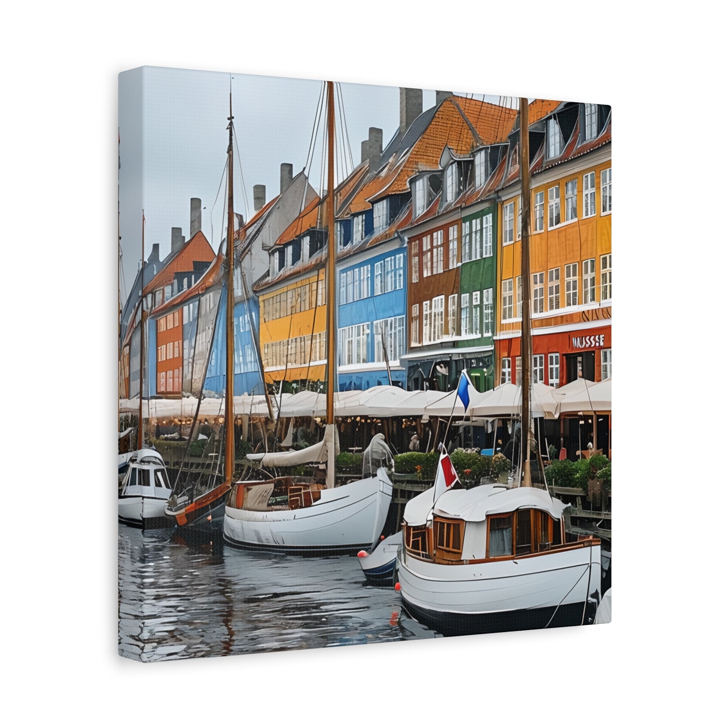 Coastal Canvas Print, Vibrant Harbor Art, Nautical Home Decor, Gift for Sailors, Maritime Wall Art