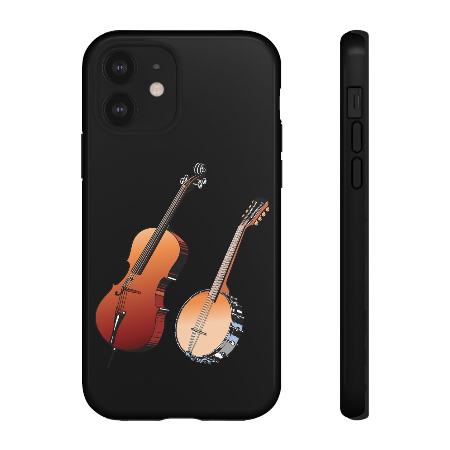 Musical Instrument Phone Case - Violin & Banjo Design, Music Lover Gift, Unique Phone Cover, Holiday Gift, Durable Tough Cases