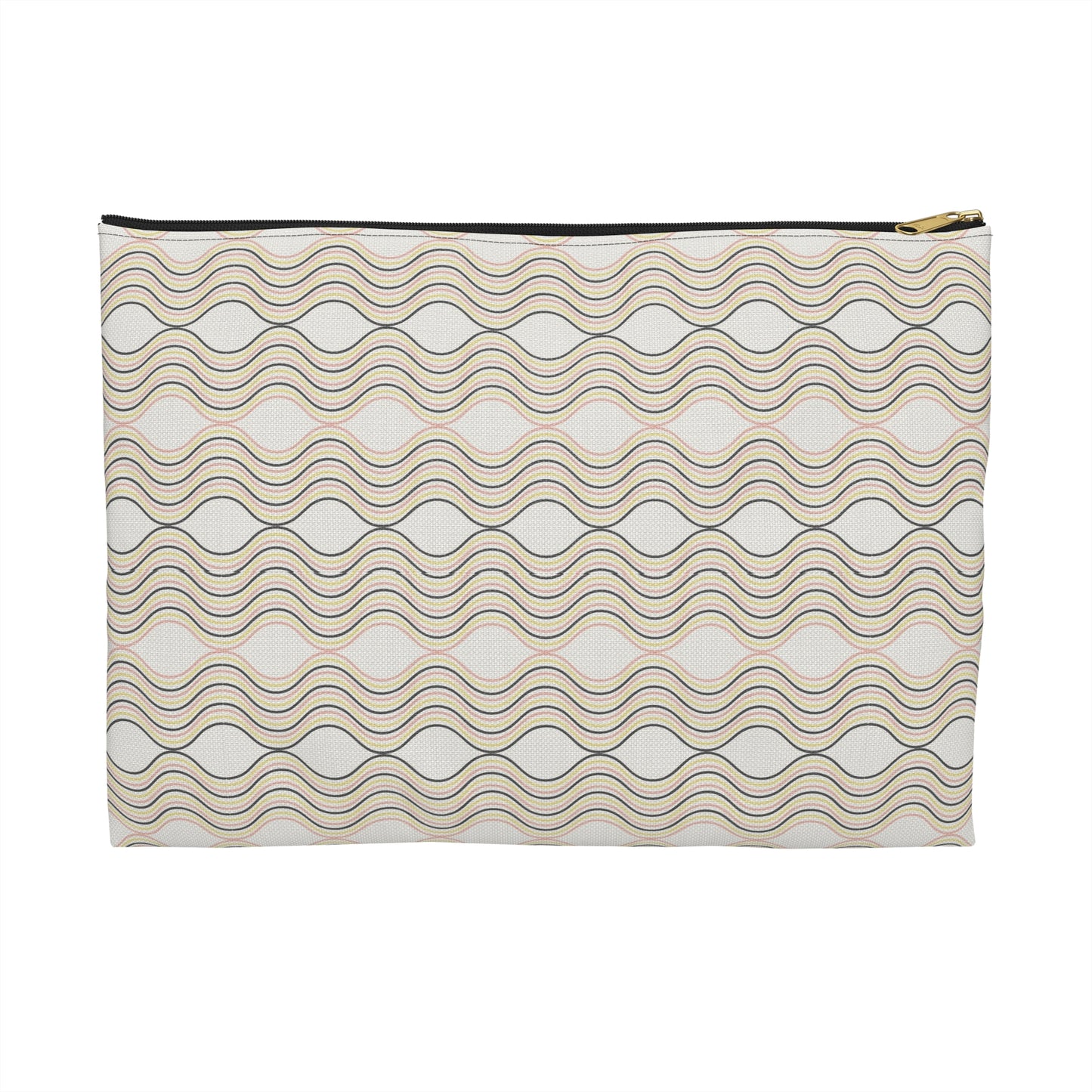 Wavy Pattern Accessory Pouch - Stylish Makeup Bag, Travel Organizer, Gift Idea, Modern Clutch, Storage Case