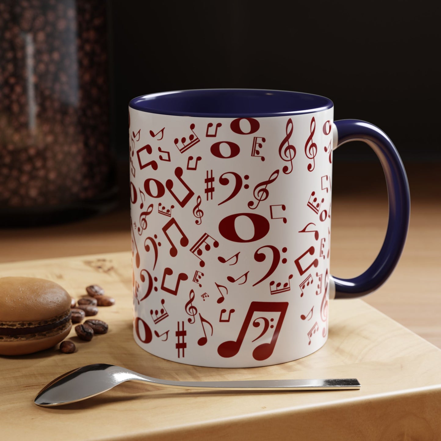Accent Coffee Mug (11, 15oz) - Musical Notes