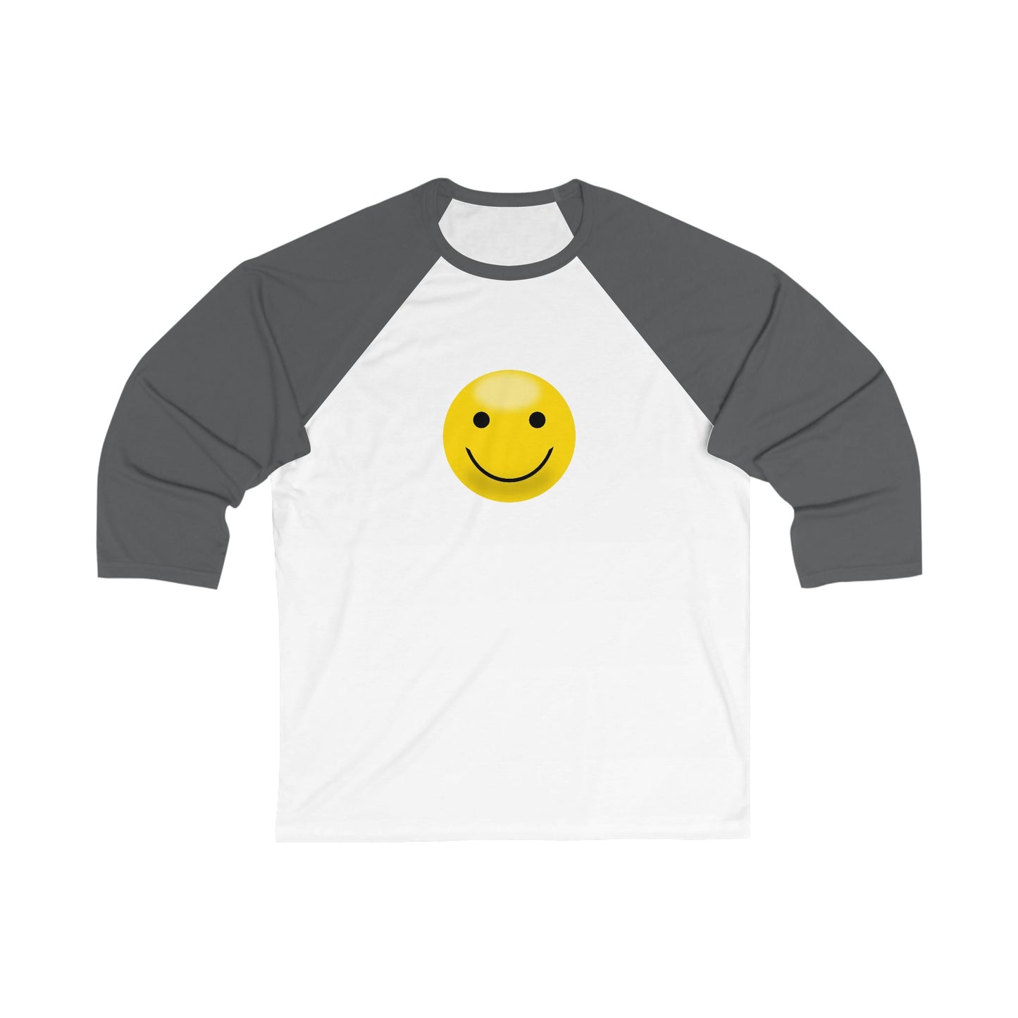 Smiley Face Unisex Baseball Tee, 3/4 Sleeve Shirt, Casual Top, Gift for Her, Unisex Apparel, Summer Fashion, Fun Everyday Wear