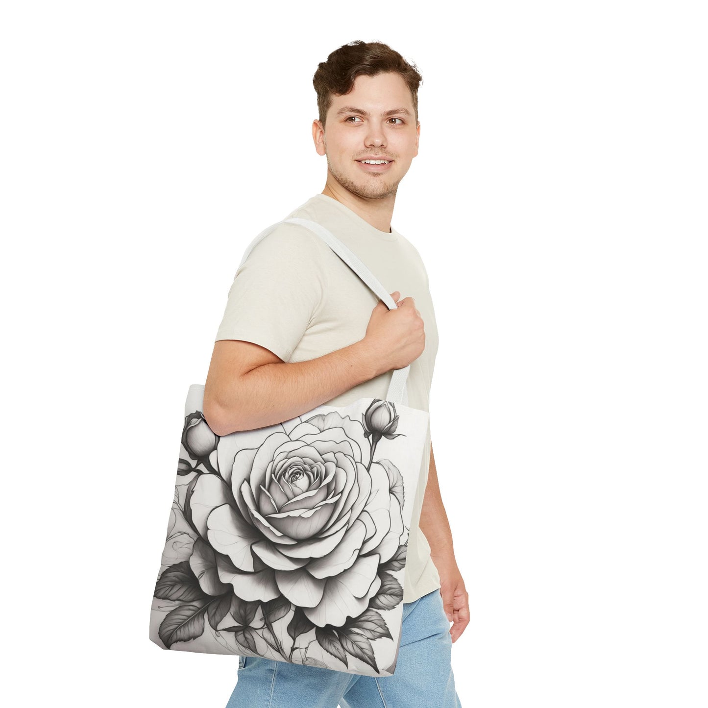 Elegant Floral Tote Bag, Garden Lover Gift, Shopping Bag, Art Print Tote, Mother's Day Gift, Eco-Friendly Canvas Bag