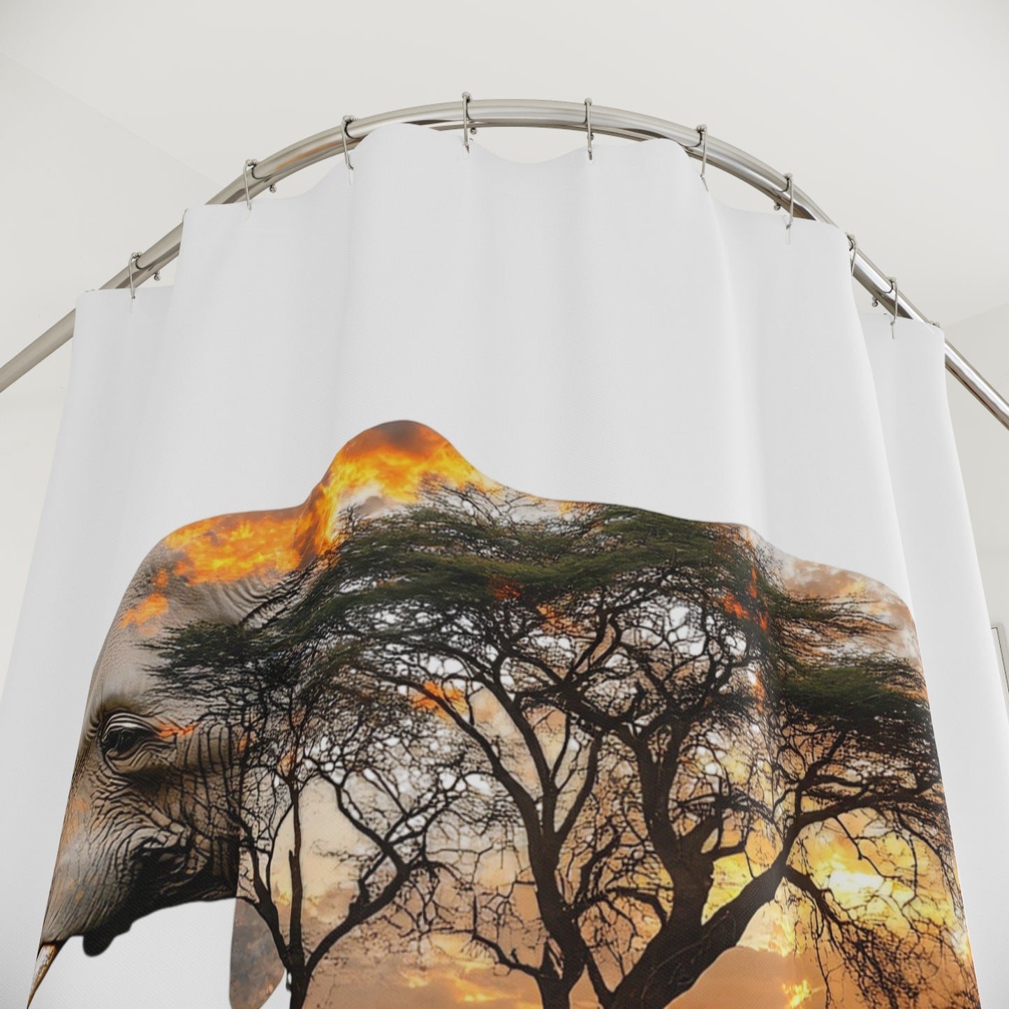 Majestic Elephant Shower Curtain | Nature-Inspired Bathroom Decor, Wildlife Art, Eco-Friendly Home, Gift for Animal Lovers