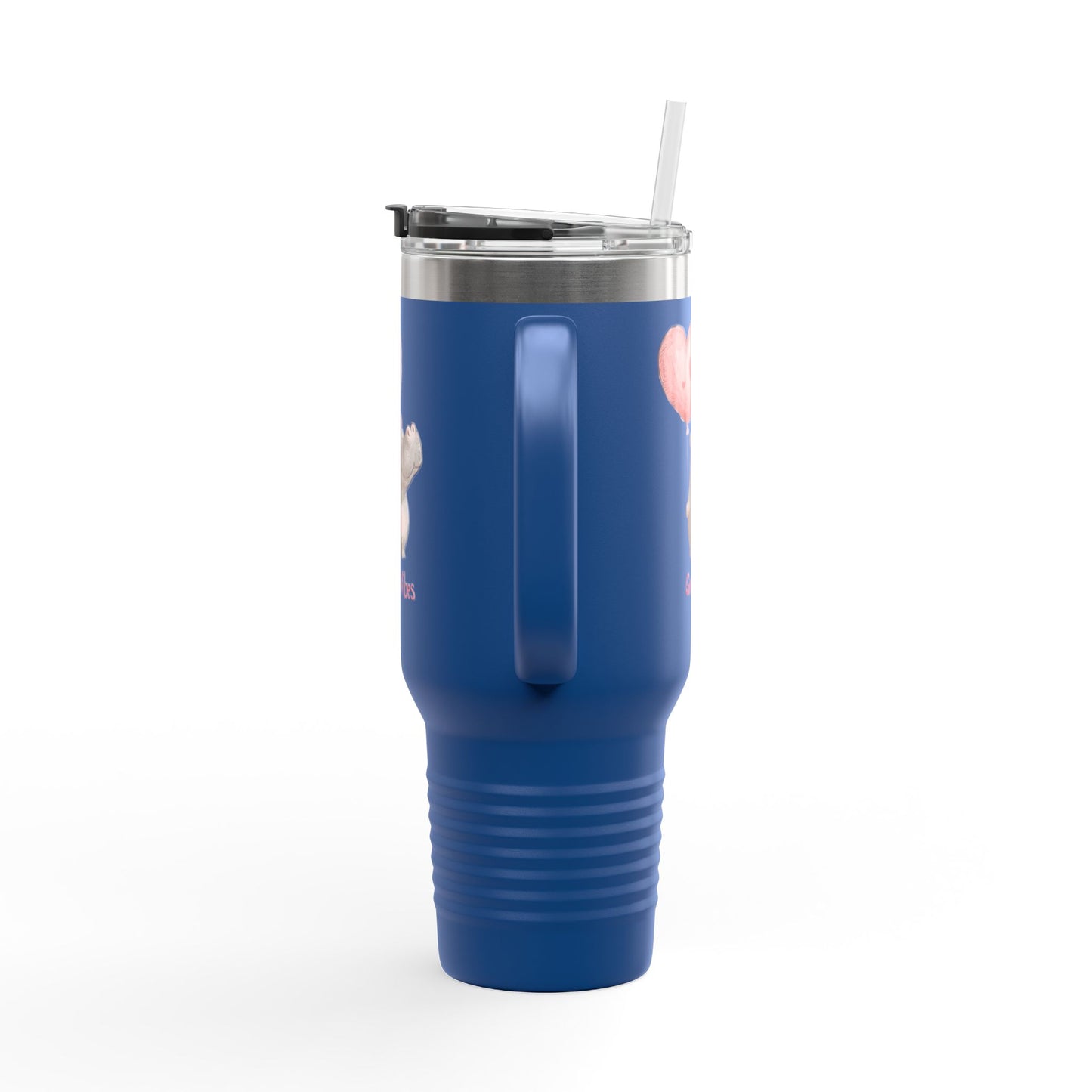 Cute Hippo Good Vibes Insulated Travel Mug | 40oz | Fun Drinkware | Perfect for Travel, Gifts, Picnic, or Daily Use