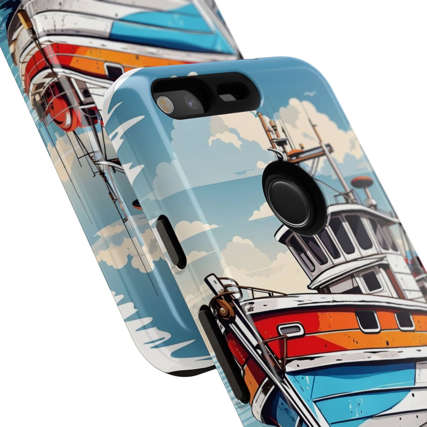 Colorful Fishing Boat Phone Case | Nautical Gift, Marine Design, Coastal Aesthetic, Summer Vibes, Sea Lover's Accessory