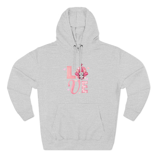 Love Blossom Hoodie — Pink Floral "LOVE" Graphic Fleece Hoodie